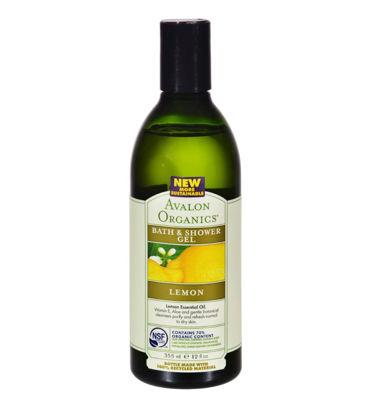 Avalon Organics Bath and Shower Gel Lemon - 12 fl oz