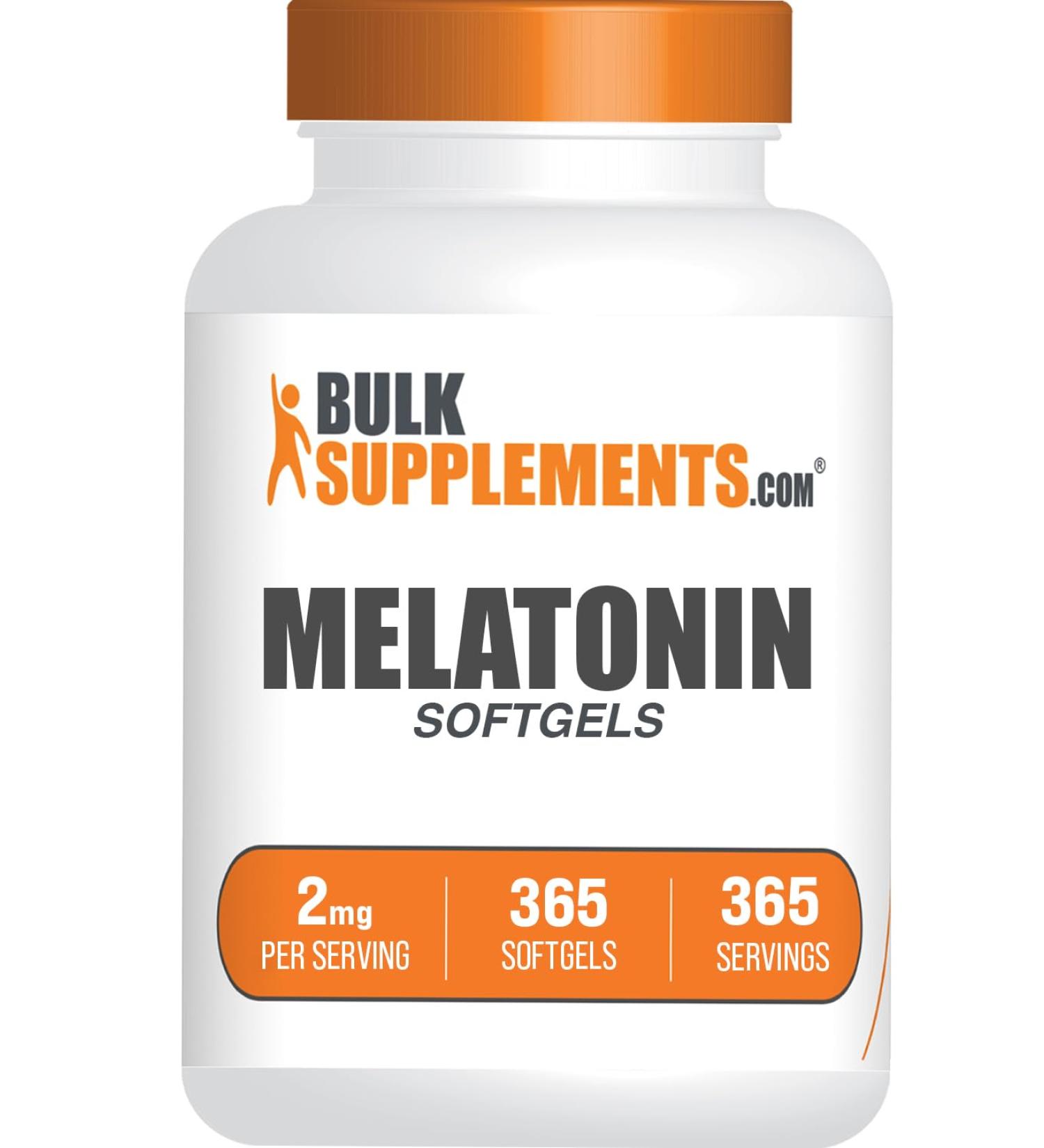 BulkSupplements.com Melatonin Softgels - Melatonin Supplement Sleep Aids for Adults - Gluten Free 1 Softgel per Serving (2mg) 365 Count (Pack of 1) - Buy Online on GoSupps.com