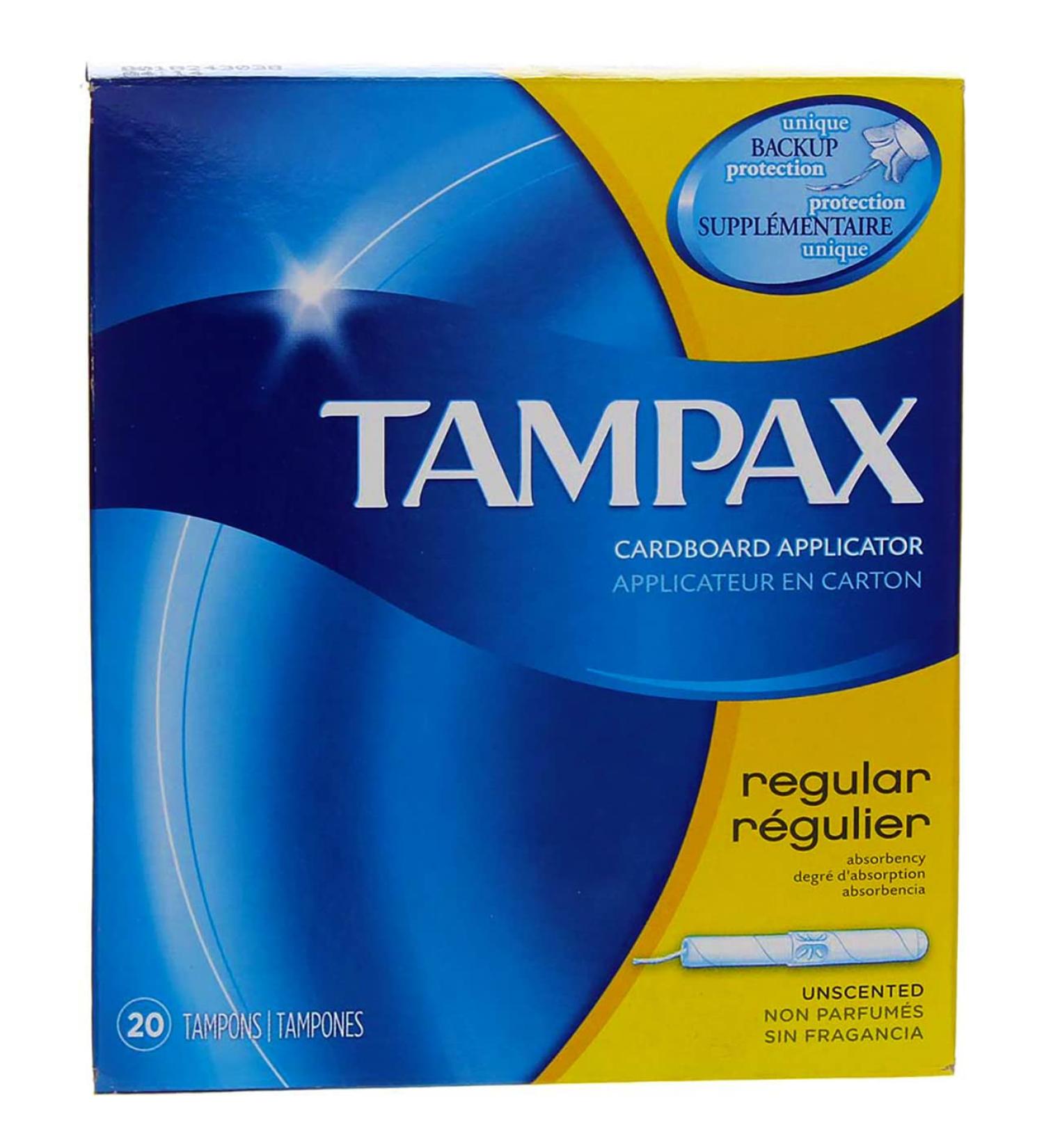 Buy Tampax Tampons with Flushable Cardboard Applicator - Regular Size - 20 ct - International Shipping Available - Buy Online on GoSupps.com