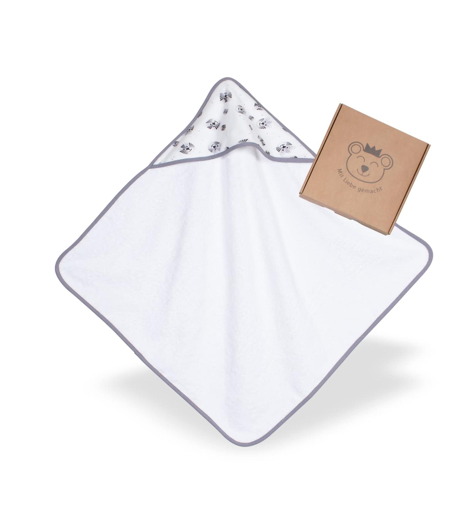Kolibri Baby Towel with Hood | 75x75 cm | 100% Cotton | Oeko Tex 100 | Best Gift for Newborns | Unisex Tiger Design - Buy Online on GoSupps.com