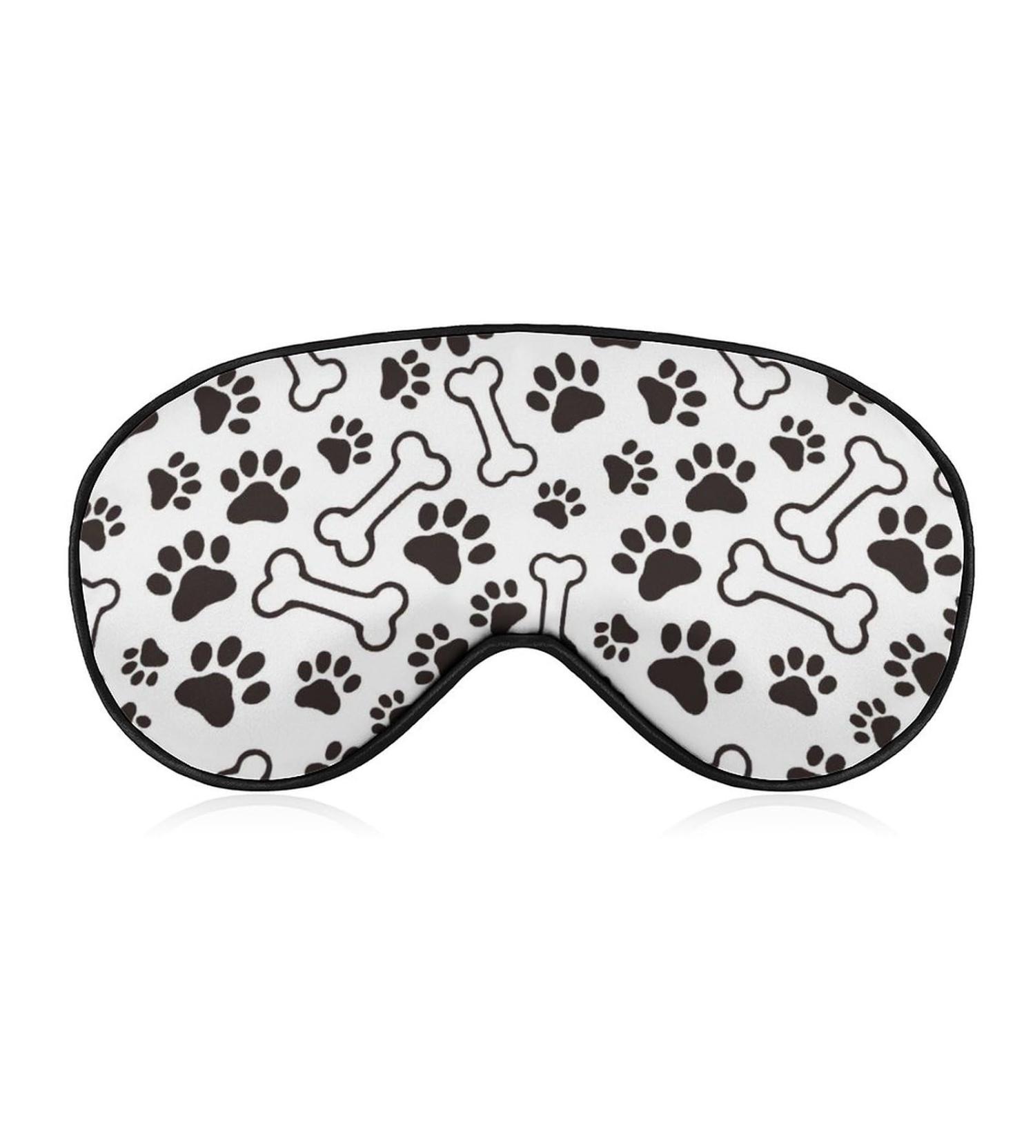 Dog Paw and Bow Sleep Mask Eye Cover | Adjustable Strap, Blocks Light, Ideal for Sleeping, Travel - Men and Women - Buy Online on GoSupps.com