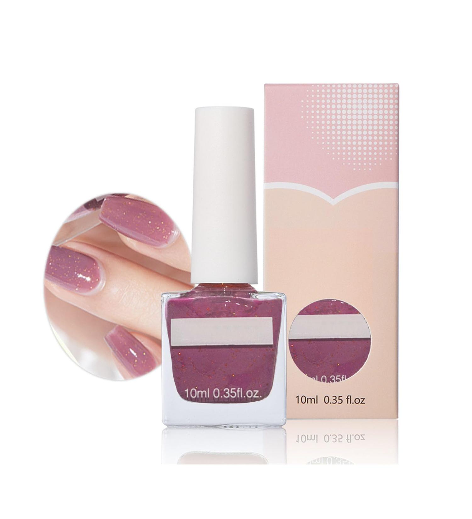 Pink Nail Polish Varnish Quick Dry Shimmering Purple Glitter Nail Gel Mermaid Long Lasting Nail Polish Breathable Nail Polish No Need Cure Chip-Resistant Nail Varnish DIY at Home Manicure - Buy Online on GoSupps.com