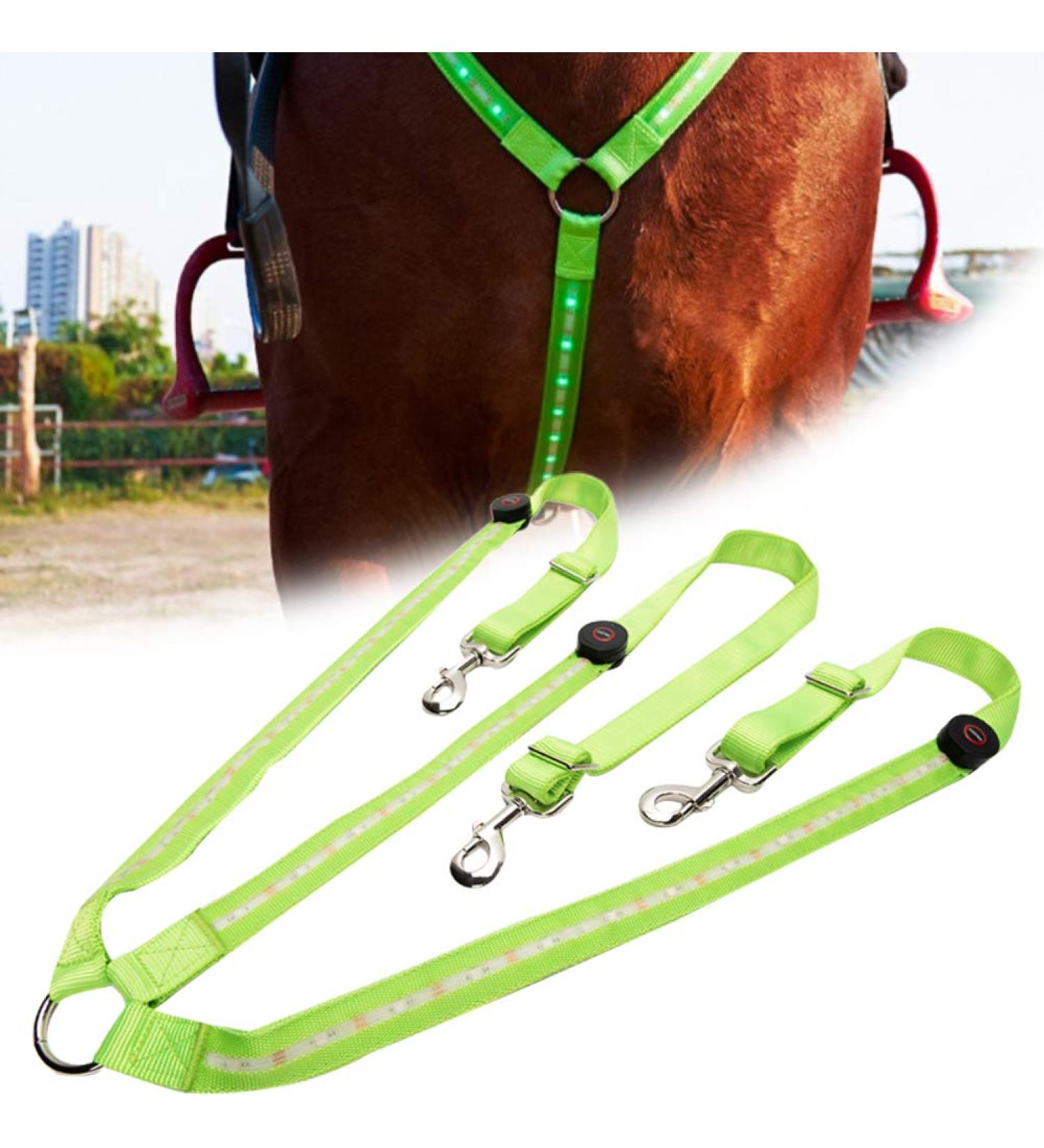 Dowoa LED Horse Harness - Robust & Comfortable Chest Strap for Safety | Best Visibility for Riding - Green - Buy Online on GoSupps.com
