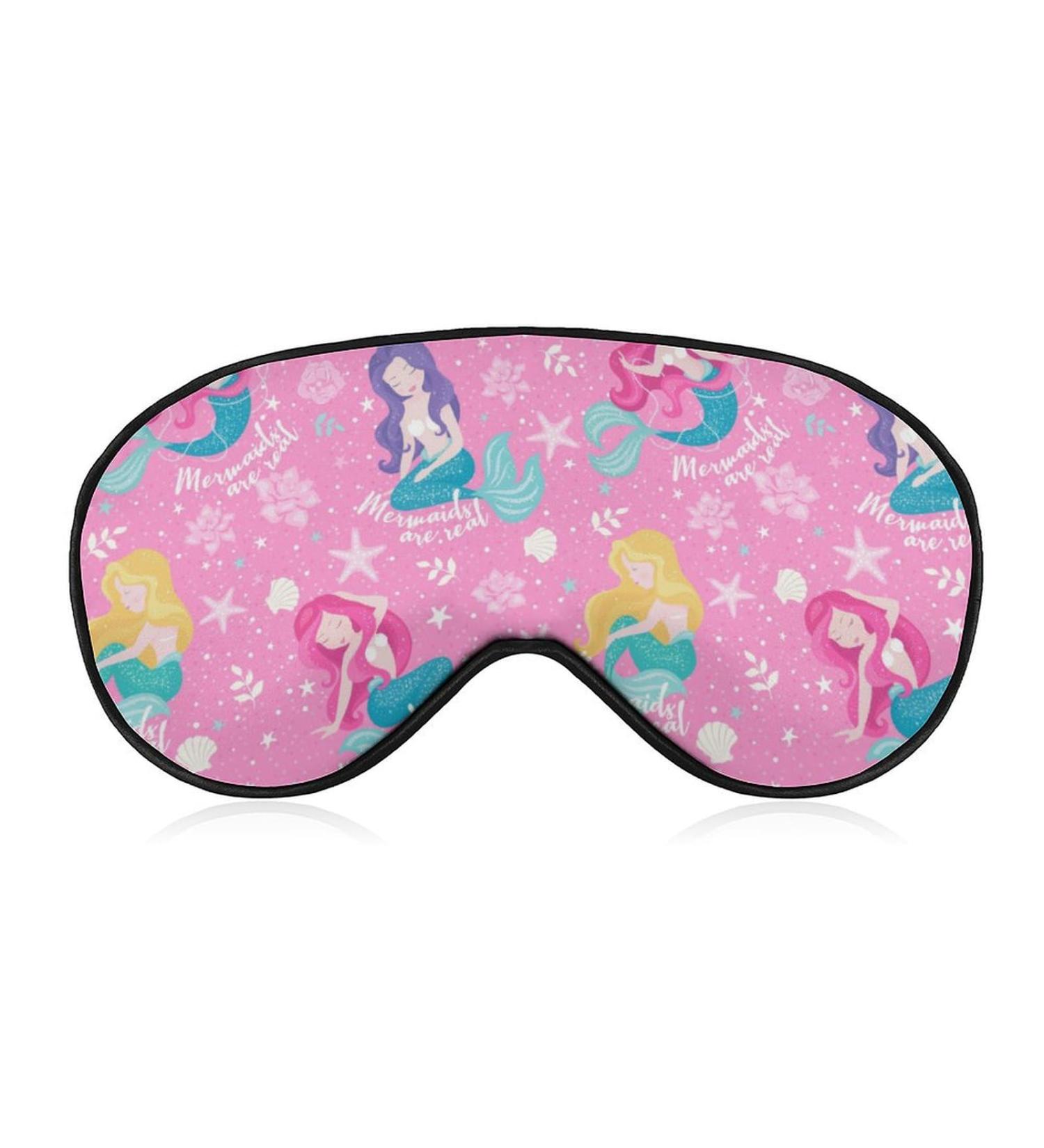 Soft Blackout Eye Mask for Sleeping | Adjustable Pink Mermaid Starfish Sleep Mask for Women | No Pressure Travel Eye Mask - Buy Online on GoSupps.com