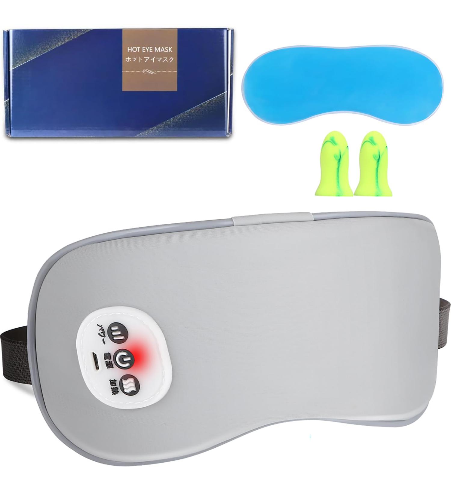 Best Heated Eye Mask - Cordless Warm Compress for Dry Eyes Eye Massager with 3 Heat Settings & Auto-Off Timer - Perfect Relaxation Gift for Men & Women (Grey - Buy Online on GoSupps.com