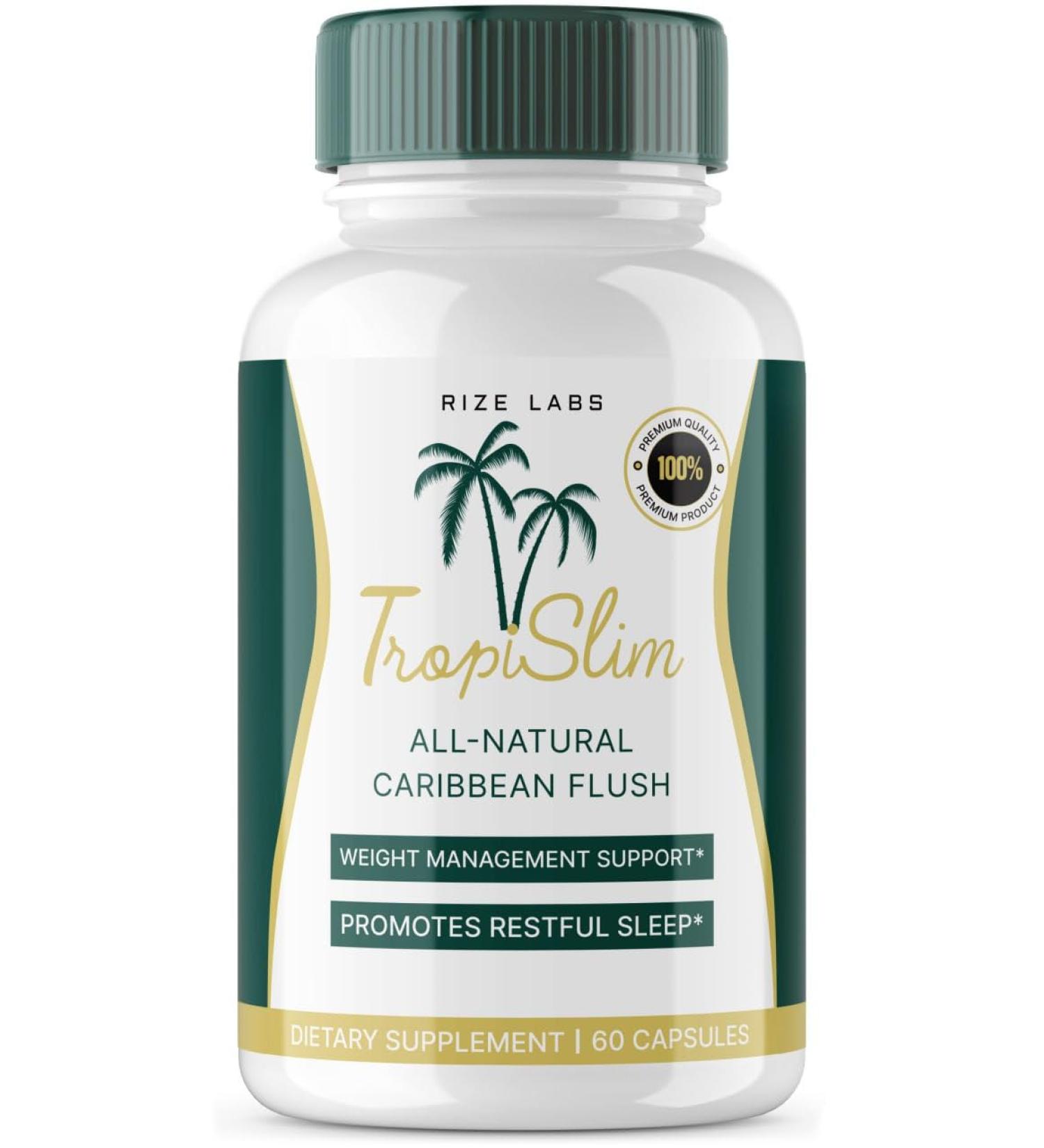 rize labs - Tropislim All Natural Caribbean Flush Weight Loss Supplement Slimming Capsules for Women Healthy Lifestyle + Leaner Physique (60 Capsules) - Buy Online on GoSupps.com