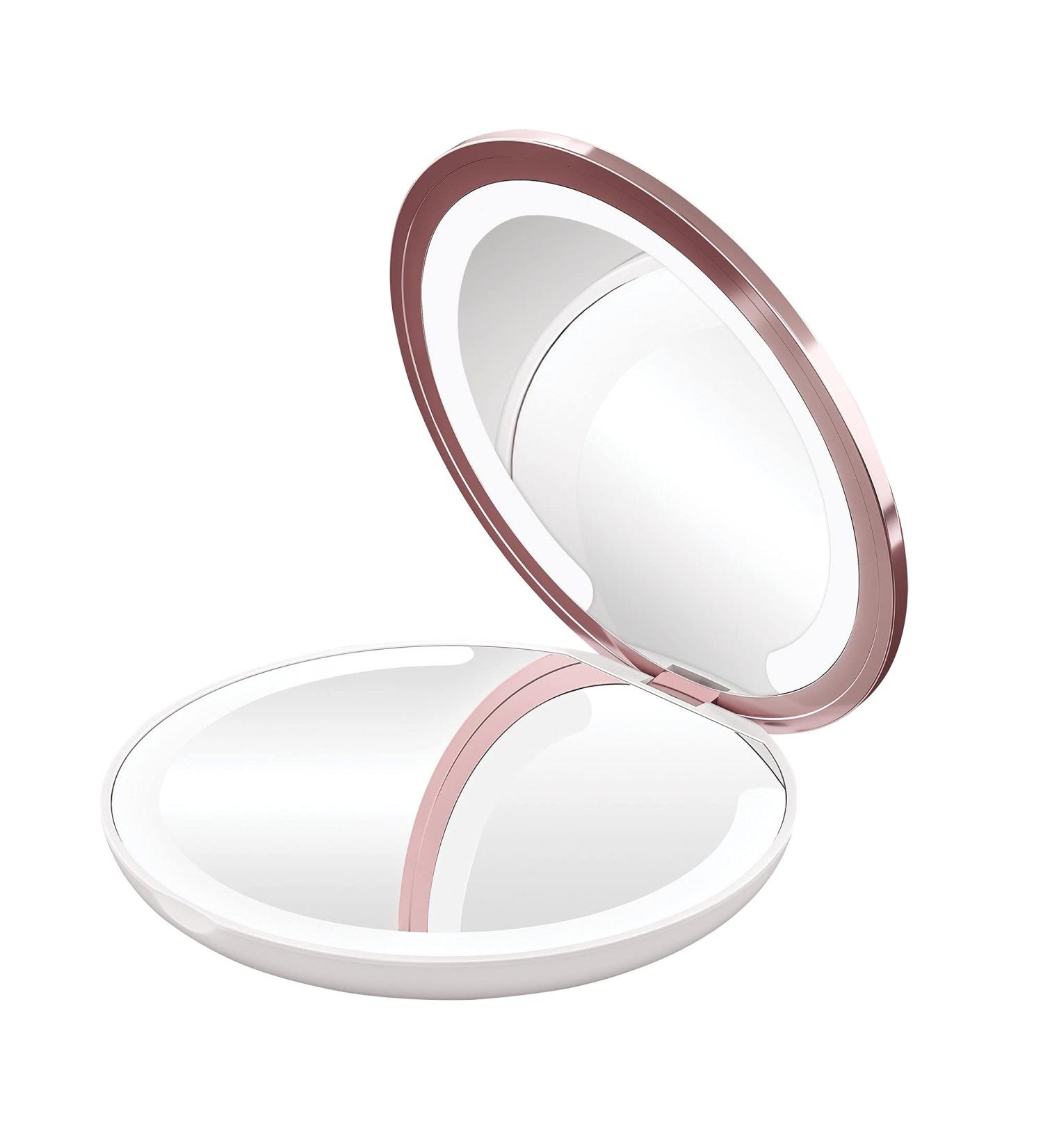 Impressions Coco LED Compact Mirror with Dimmer Button - Travel Makeup Mirror with 7X Magnifying Glass - Buy Online on GoSupps.com