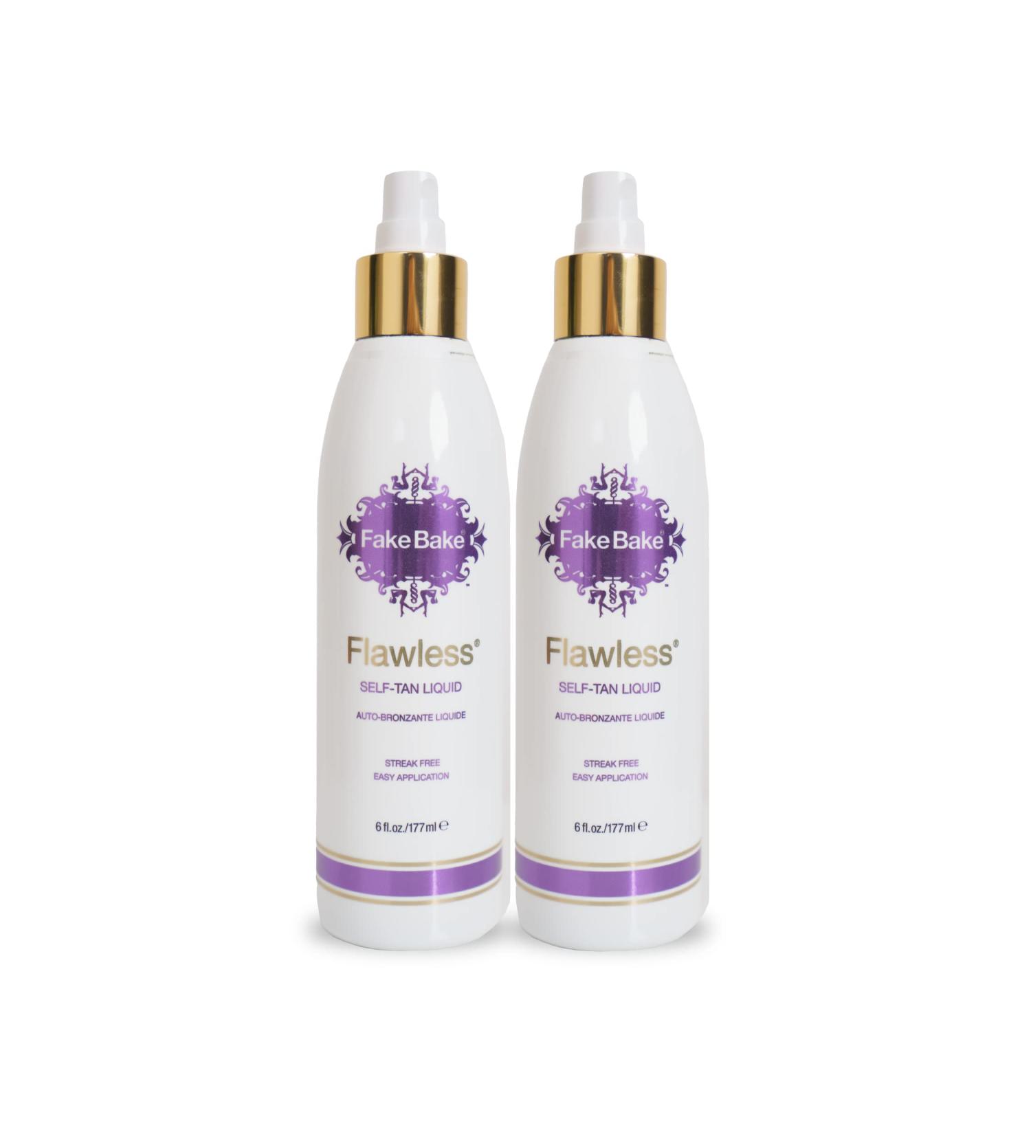 Fake Bake Flawless Self-Tanning Liquid, 6 oz (Pack of 2) - Streak-Free, Long-Lasting Natural Glow - Sunless Tanner with Professional Mitt - Black Coconut Scent - For All Skin Tones - Buy Online on GoSupps.com