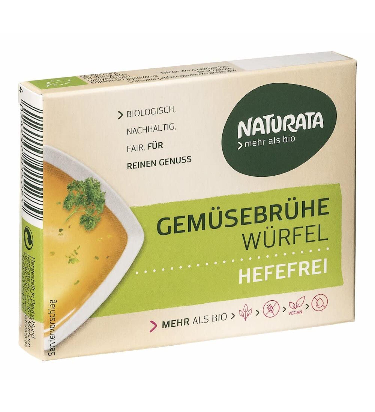 Naturata organic vegetable bouillon cube yeast-free without palm oil 6g