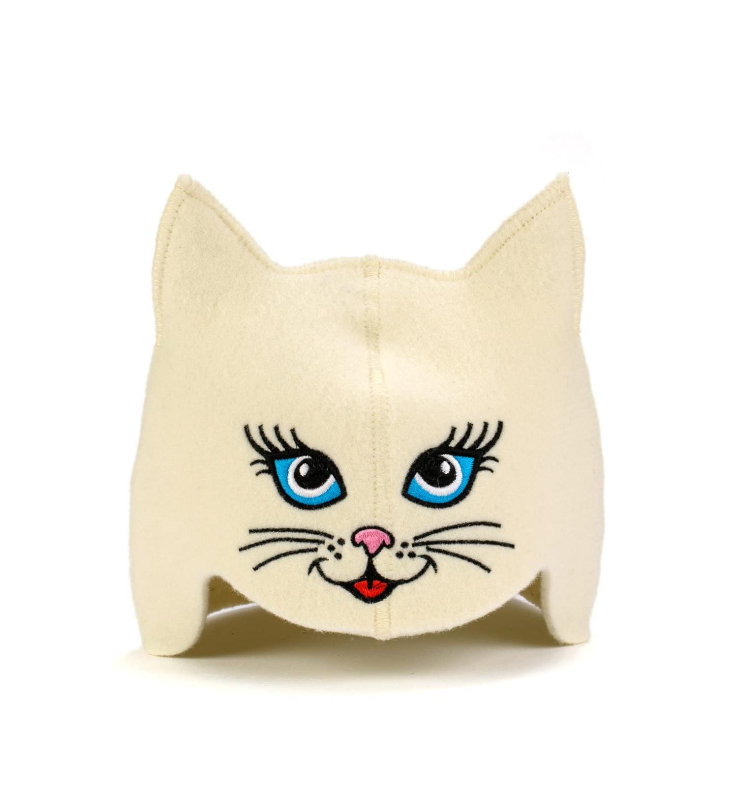 Natural Textile Sauna Hut for Cats | 100% Organic Wool Hats - Heat Protection & English Sauna E-Book Included | Embroidered Sauna Kitten Design - Buy Online on GoSupps.com