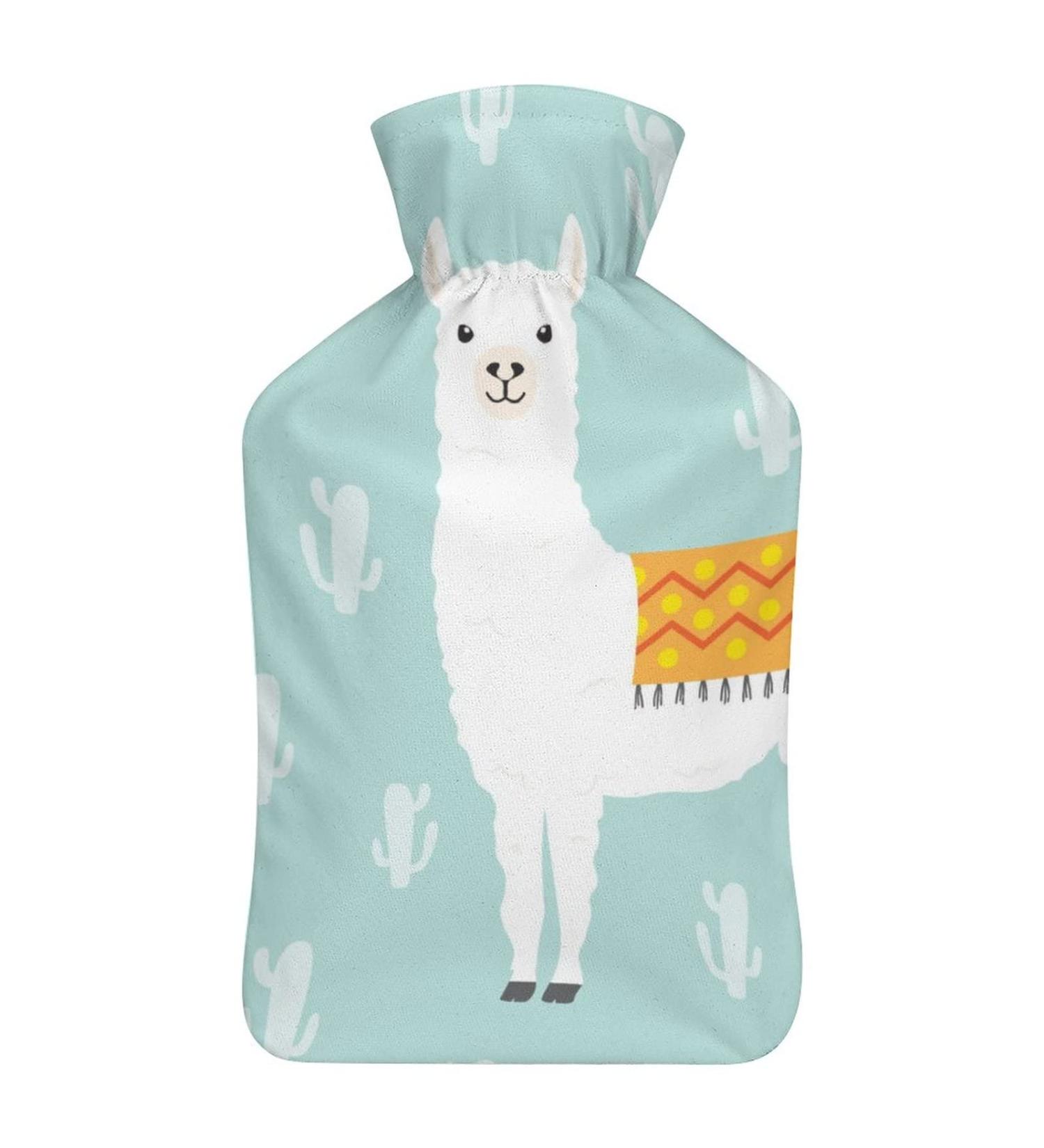 Alpaca Rubber Hot Water Bottle with Lid for Pain Relief | Cramps & Foot Warmer - Hot & Cold Therapy - Buy Online on GoSupps.com