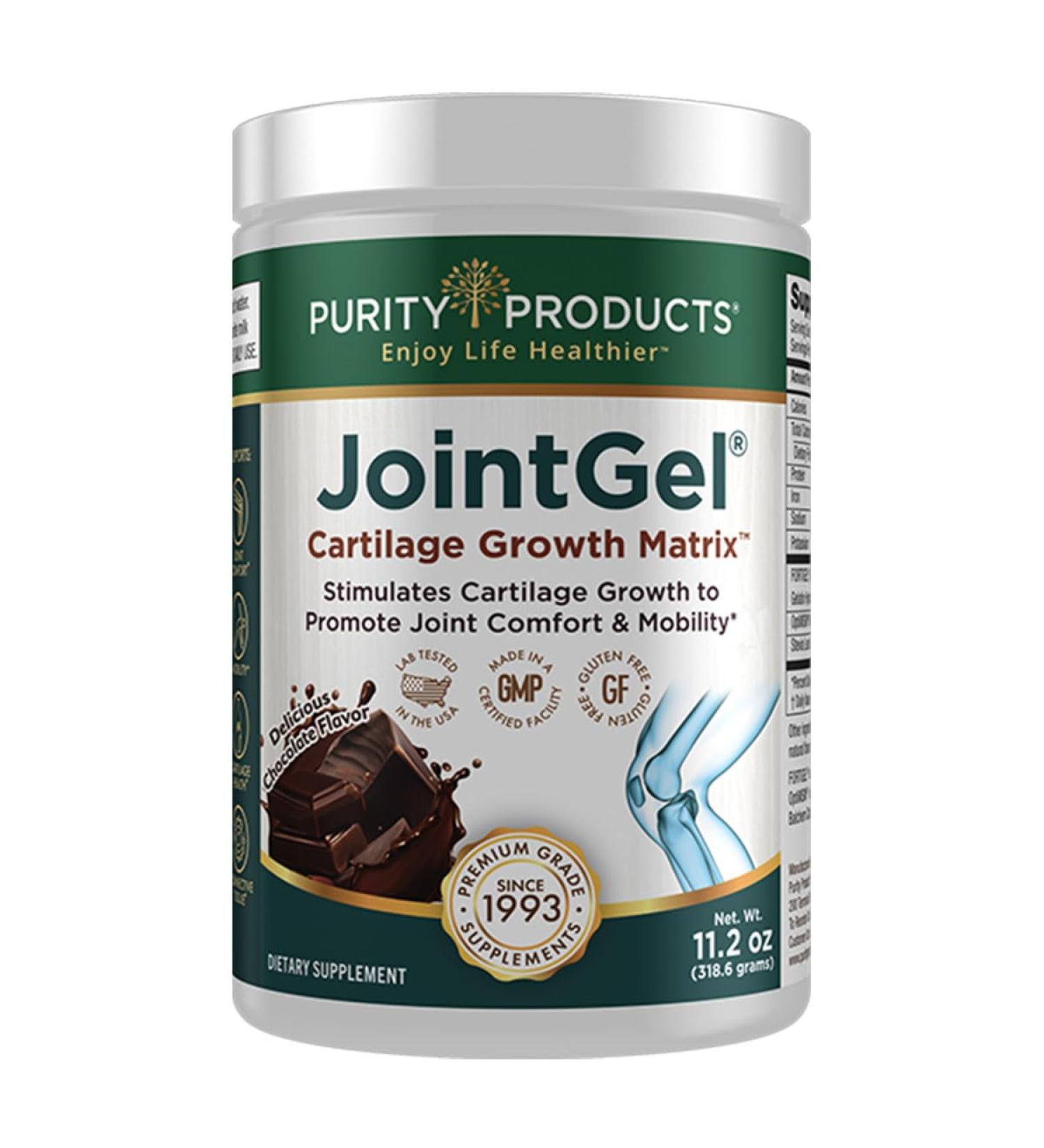Purity Products JointGel Formula - Collagen Peptides + MSM - Supports Joint Function + Flexibility While Fortifying Joint Cartilage - Dual Action - Daily Powder - 30 Servings (30 Servings, Chocolate) Chocolate 30 Servings - Buy Online on GoSupps.com