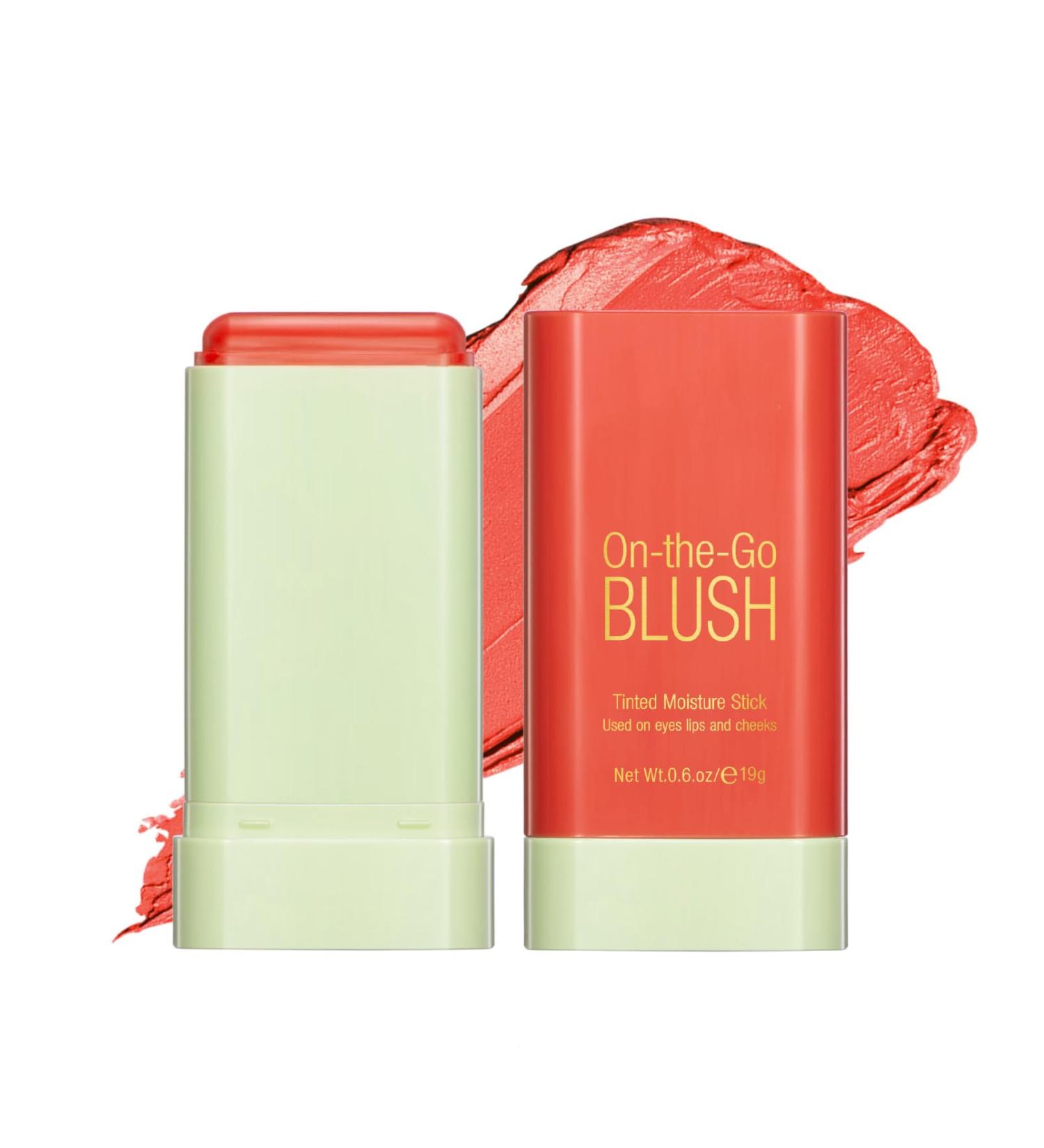 3-in-1 Coral Orange Blush Stick - Creamy Multi-Use Makeup for Face, Eyes & Lips - Long-Lasting Contour Stick for Natural Look - Moisturizing & Blendable Formula (1.00g) - Buy Online on GoSupps.com