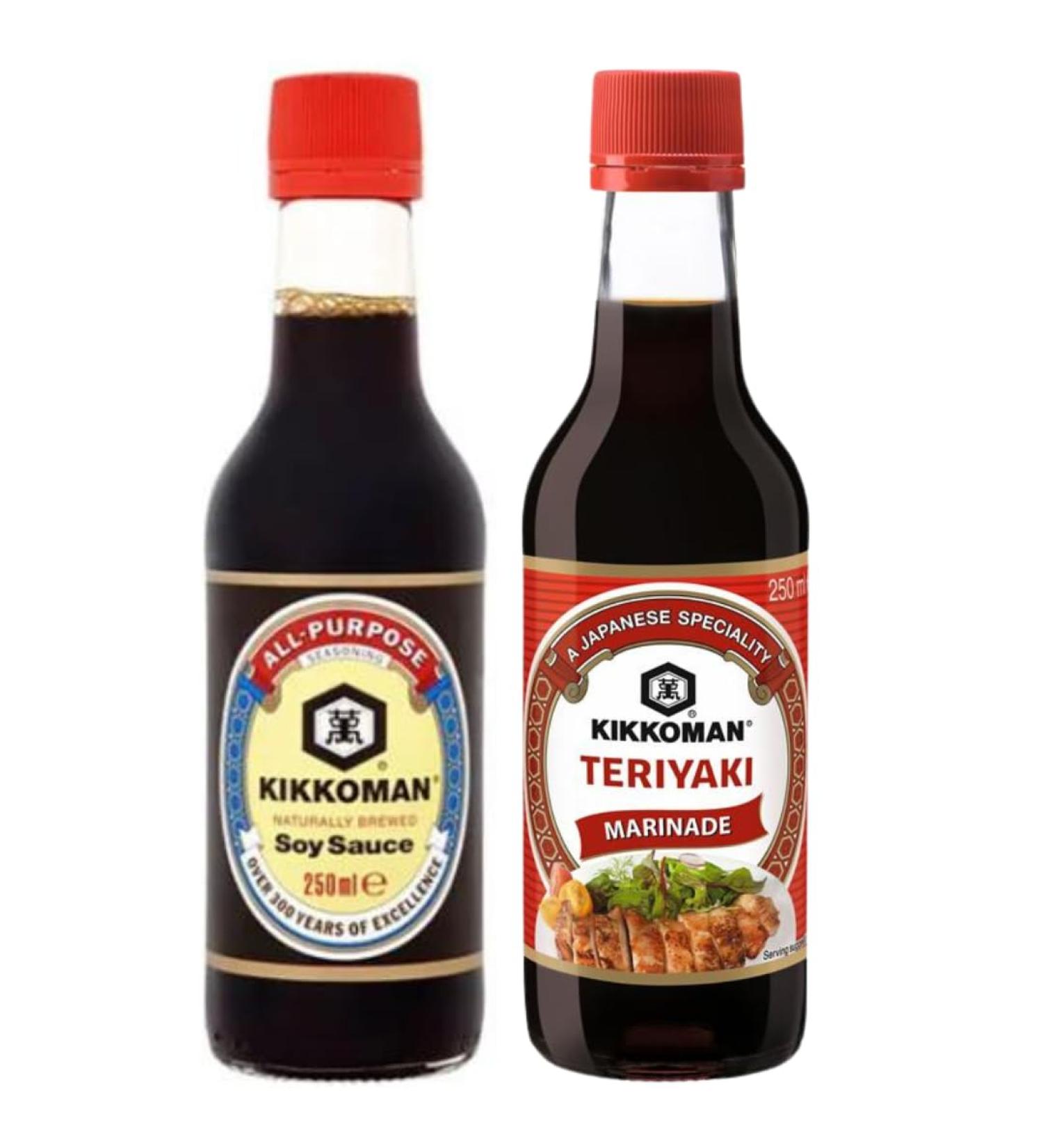 Soy Sauce Bundle with Original Kikkoman Soy Sauce 250ml and Teriyaki Marinade & Sauce 250ml (2 Pack) - Buy Online on GoSupps.com