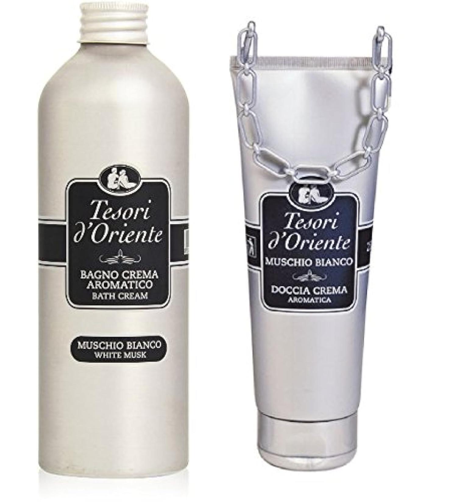 Tesori d'Oriente:"Muschio Bianco" ("White Musk") Bath Cream and Shower Cream Italian Import
