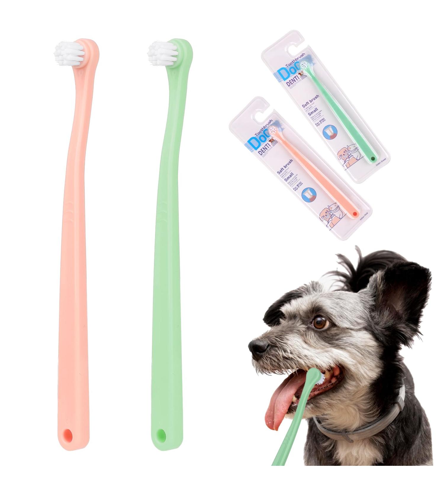 2-Piece Dog Toothbrush Set - Soft Mini Toothbrush for Puppies & Cats | Portable Deep Cleaning | Easy Travel Use - Buy Online on GoSupps.com