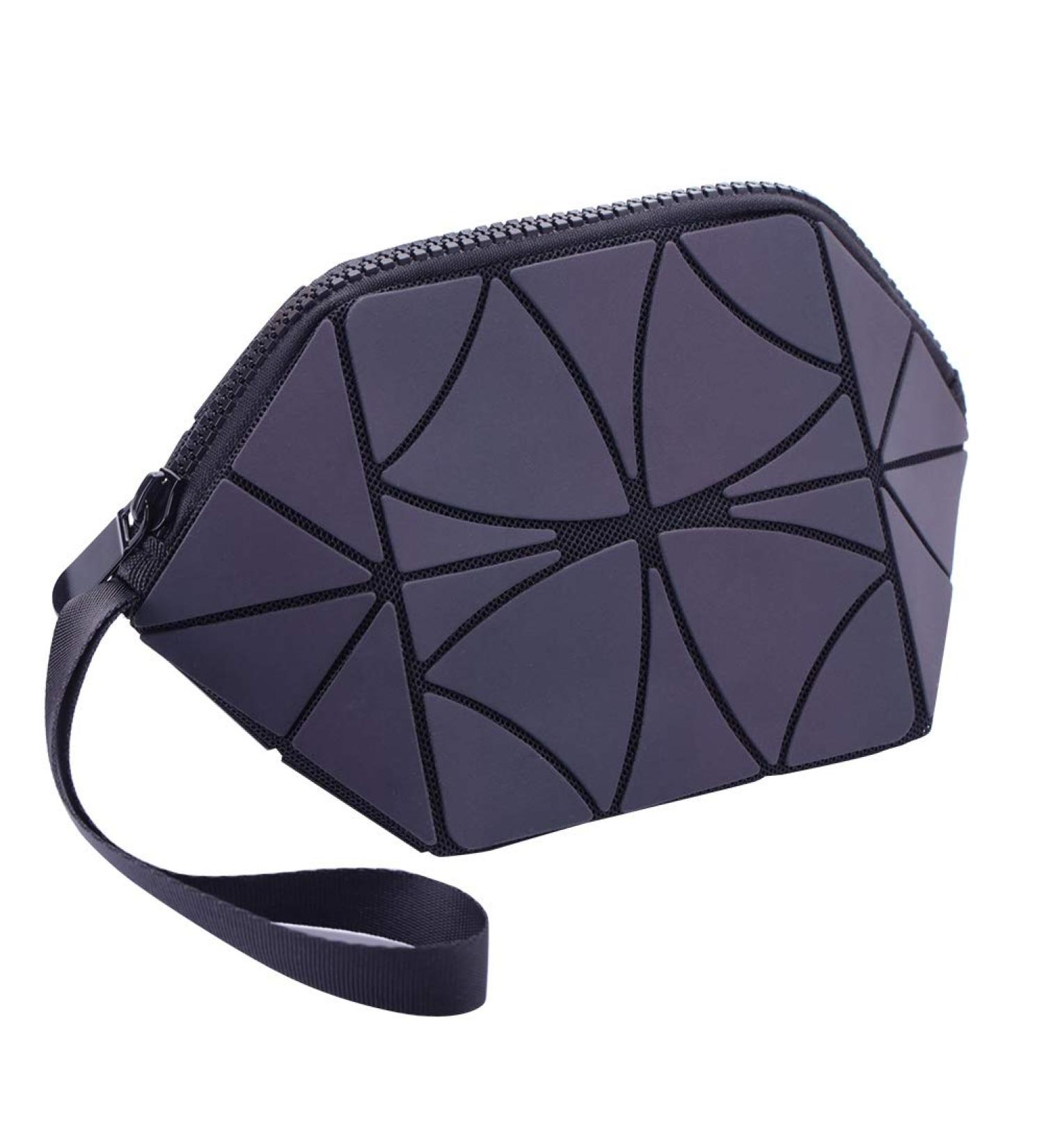Shiny Geometric Striped Cosmetic Bags - Portable Waterproof Makeup Organizers for Travel | International Shipping Available - Buy Online on GoSupps.com