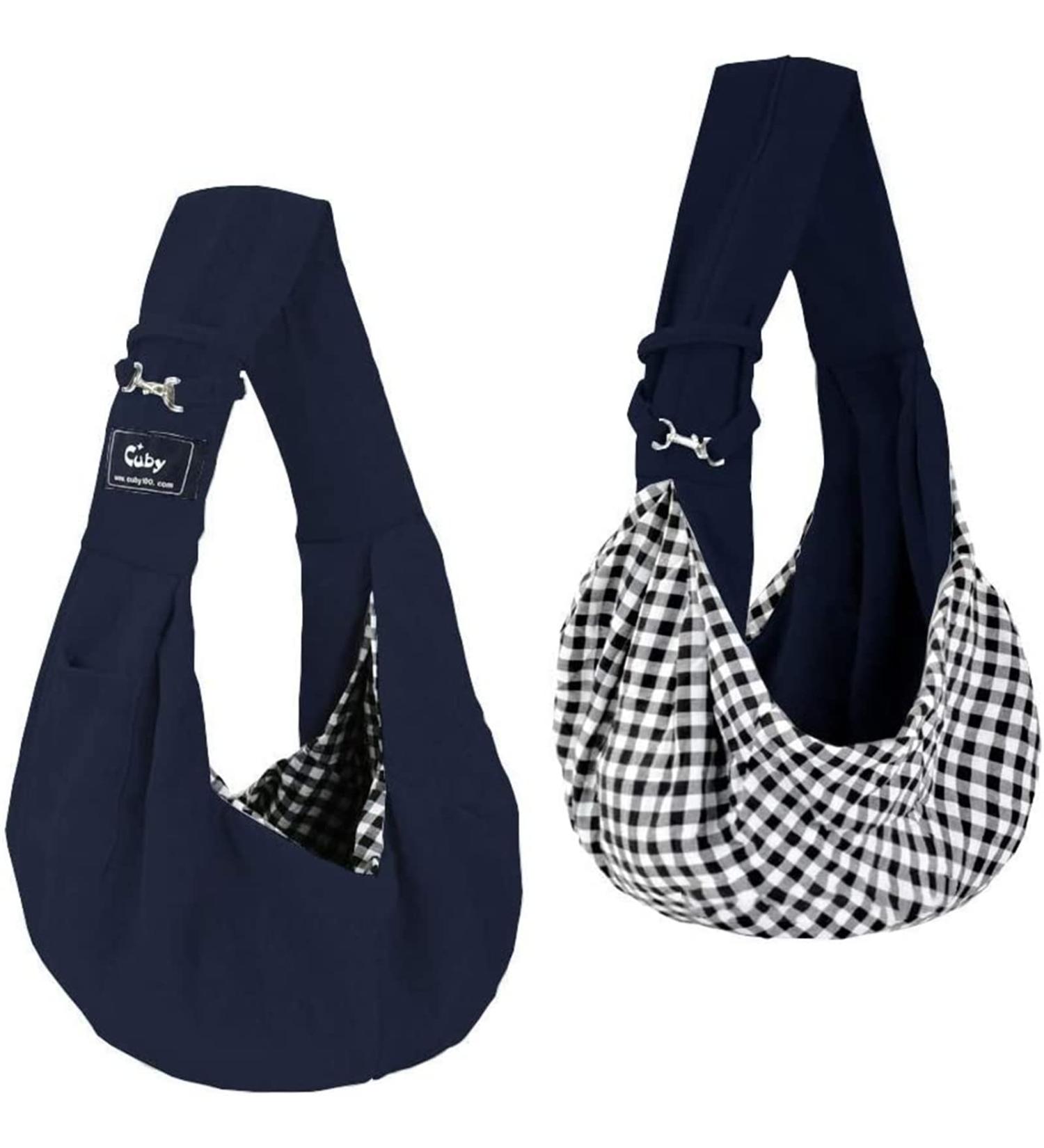 CUBY Reversible Puppy Dog Sling Carrier for Small Medium Dogs - Dark Blue01 - Buy Online on GoSupps.com