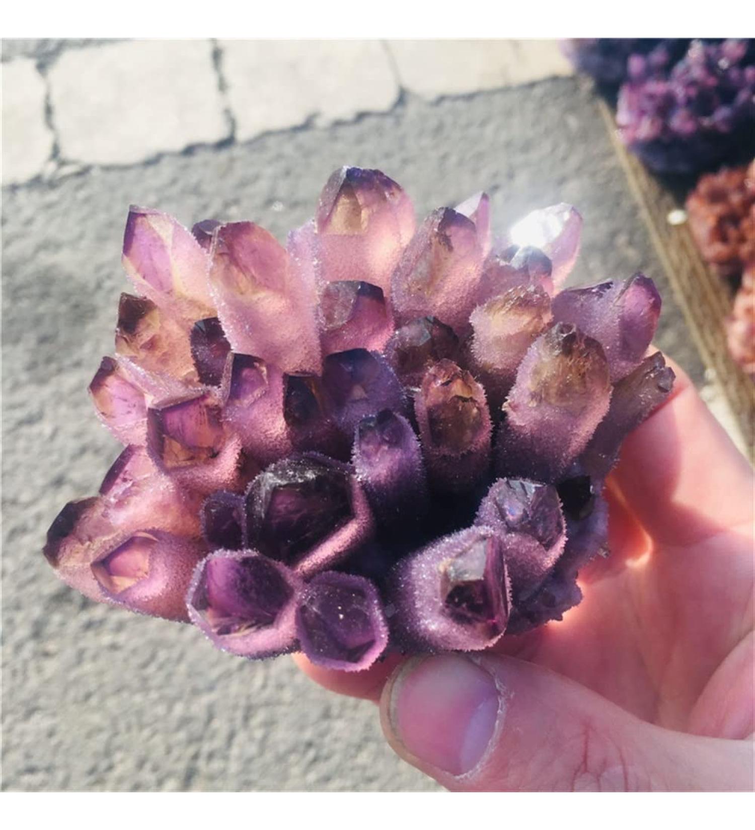 Natural Crystal Rough Natural Crystal Cluster Amethyst Specimen Ore Purple Quartz ReikiStone Ra Crystals Home Suitable for Furniture Decoration 300-400g - Buy Online on GoSupps.com