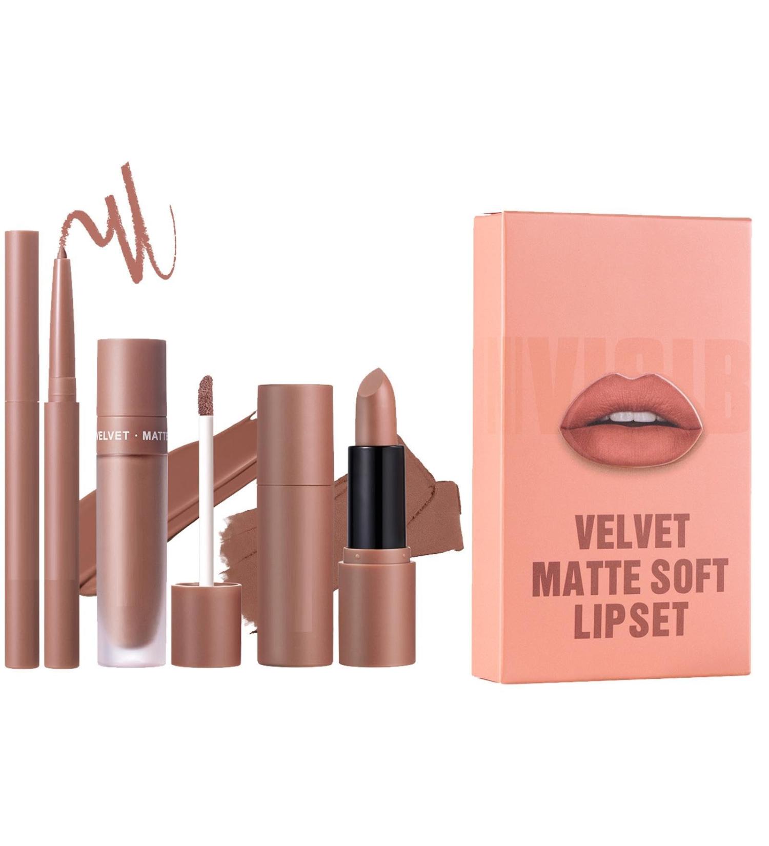  Renopfect Matte lipstick and lip liner set lipstick and lip liner set - Matte lip gloss lipstick 3X lip liner lip pencil set - Buy Online on GoSupps.com