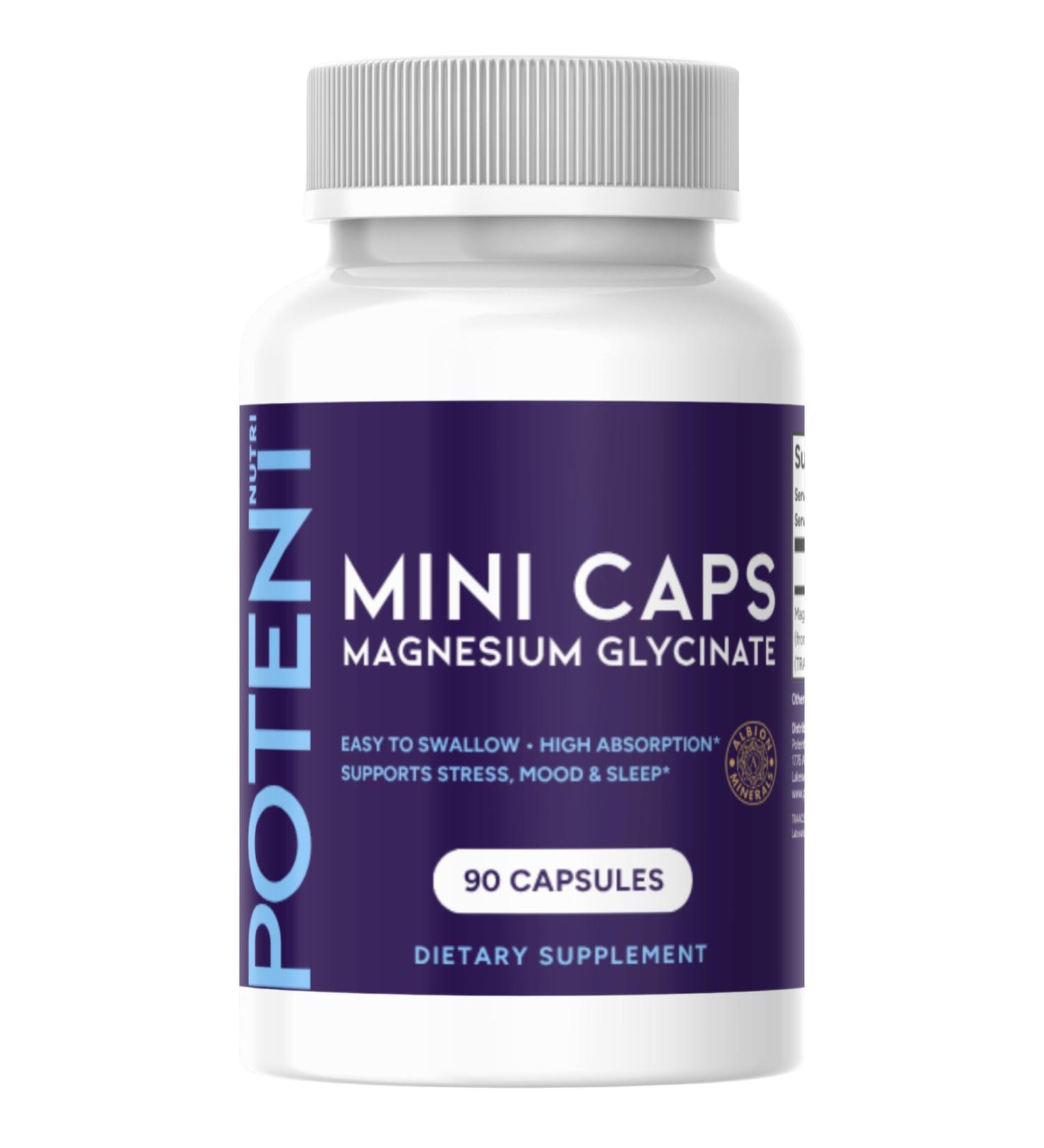 Magnesium Glycinate Tiny Pills - 90 Capsules Easy to Swallow - Buy Online on GoSupps.com