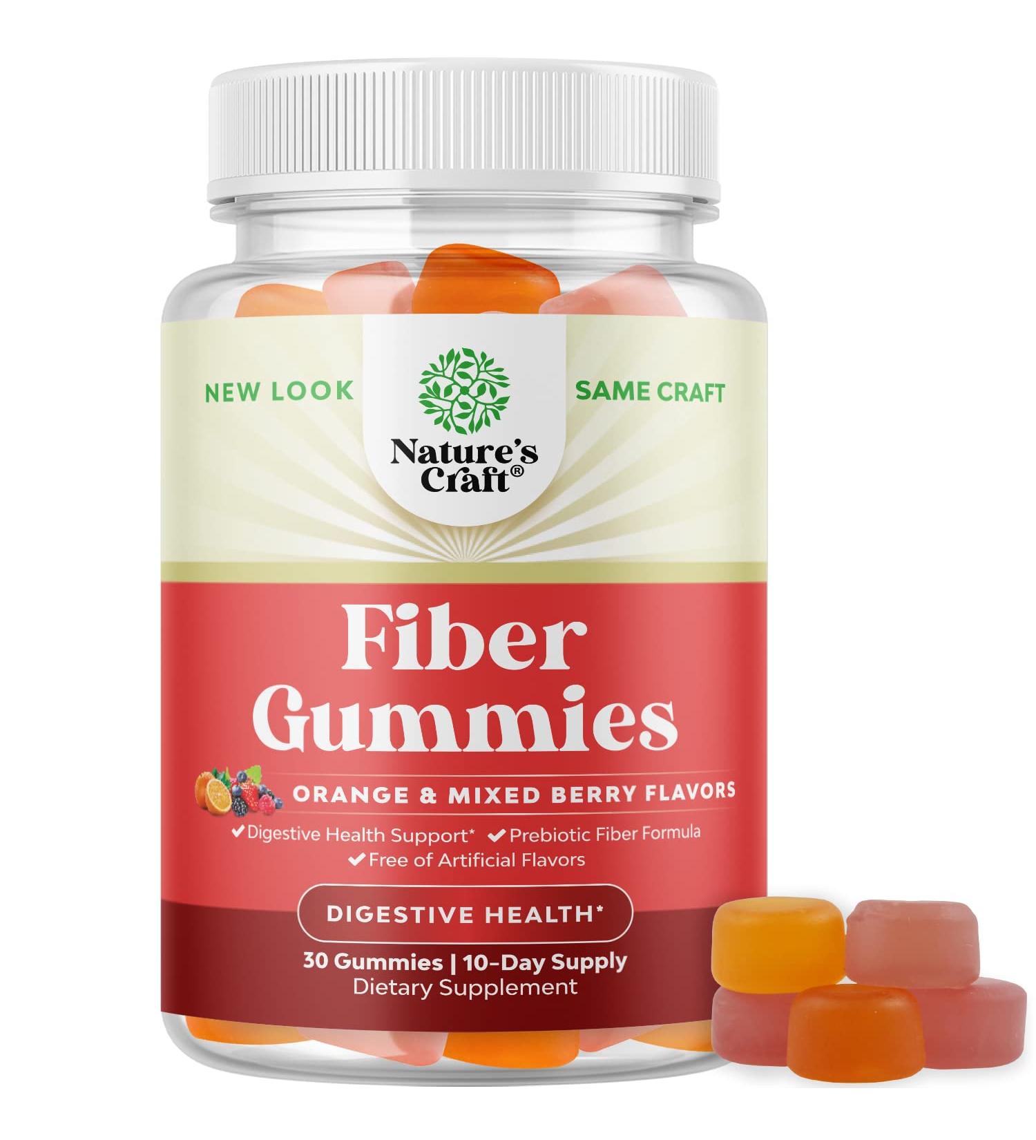 Prebiotic Fiber Gummies for Adults - Immune & Digestive Support - 30ct Vegan Halal Supplement - Buy Online on GoSupps.com