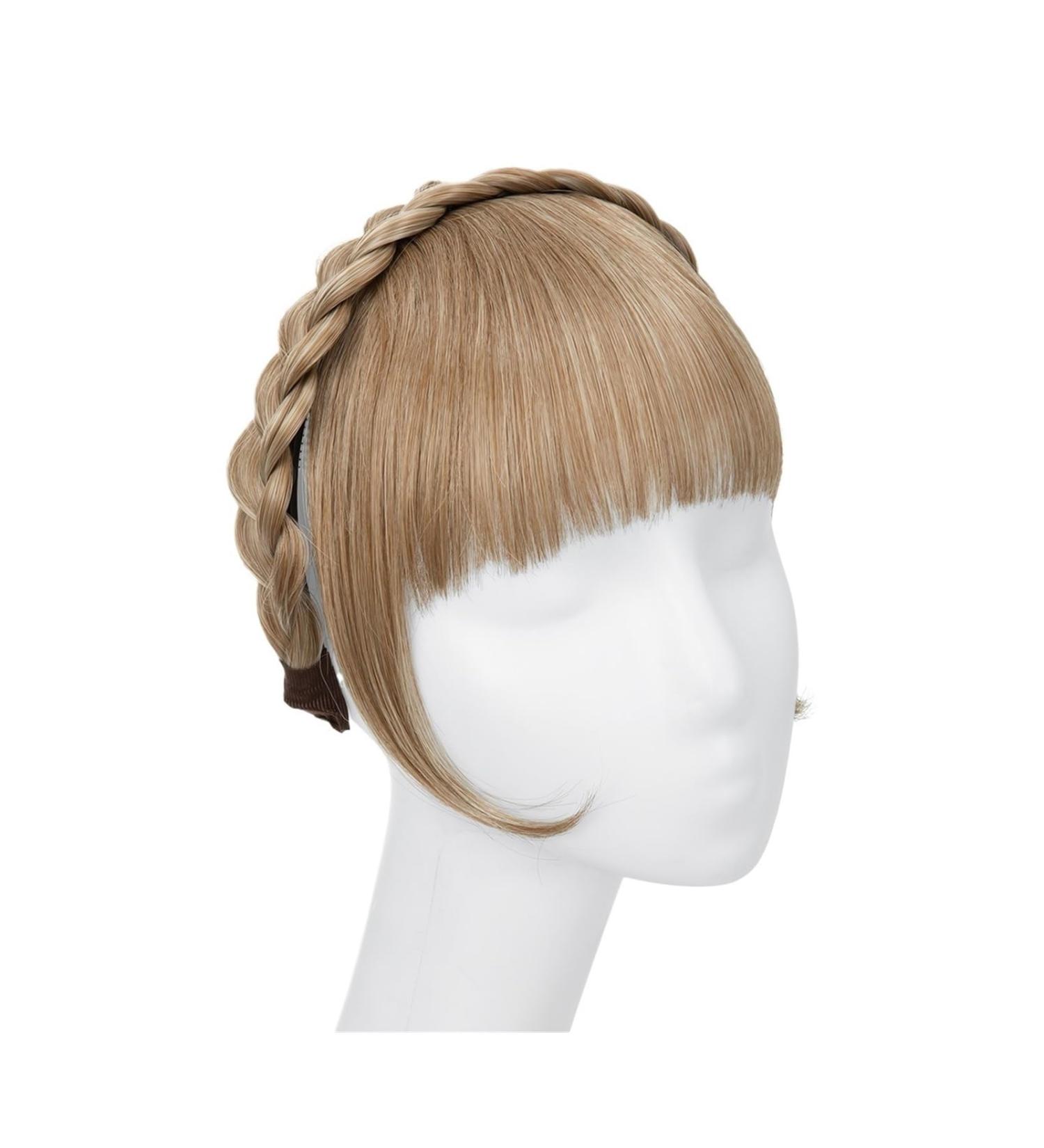 Clip in Fringe Synthetic Headband Bangs Extension Fake Hair Blunt Fringe with Long Sides for Women Natural False Black Brown Blonde Bang Bangs Hair Clip(27B-613) - Buy Online on GoSupps.com