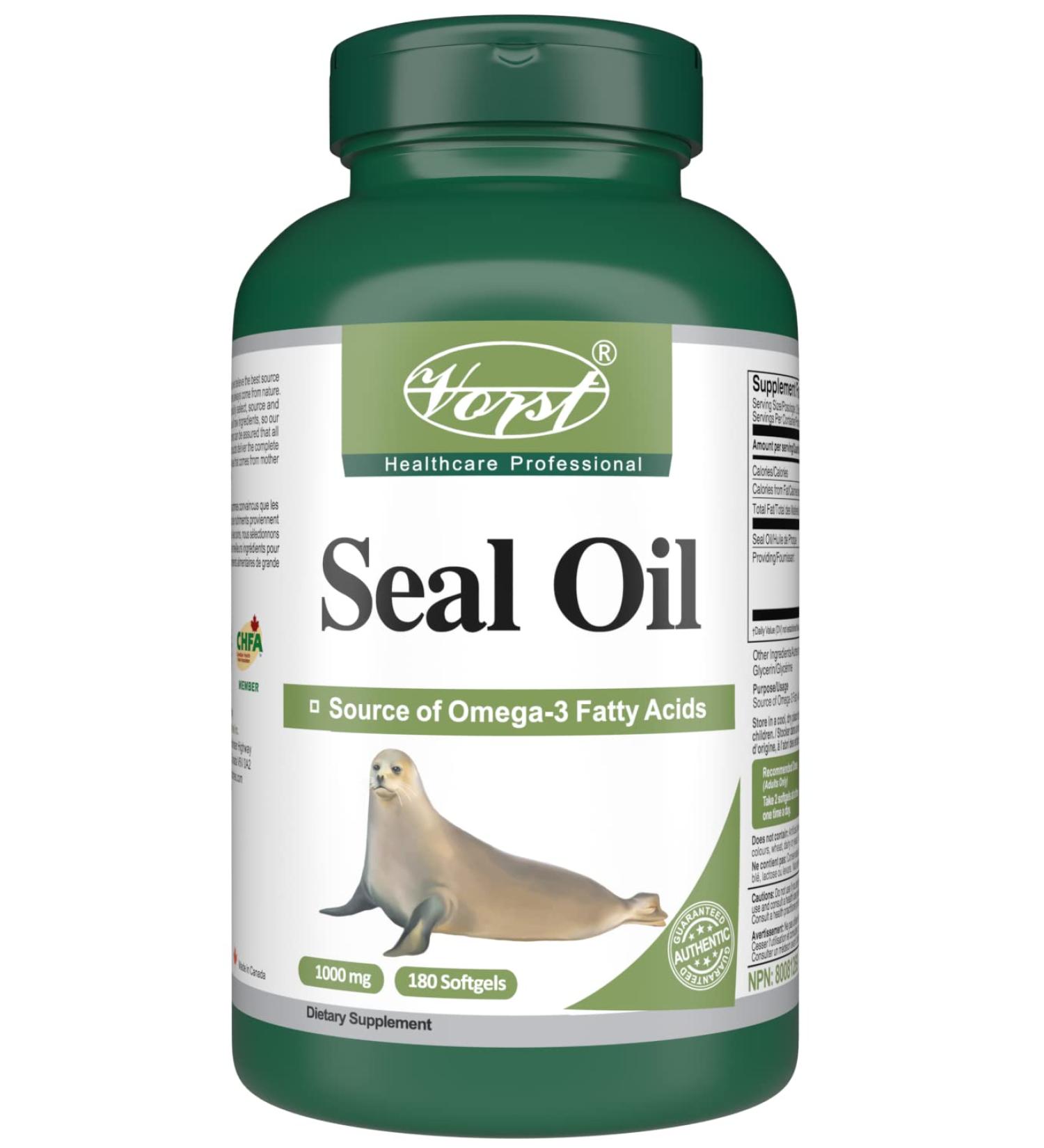 VORST Seal Oil 2000mg Per Serving (1000mg Per Softgel) 180 Softgels | Omega 3 Fatty Acids | Supplement For Heart Bones & Brain Health | For Men & Women | Best Fish Oil Alternative | Includes EPA DHA & DPA | Liquid Capsules | 1 Bottle - Buy Online on GoSupps.com