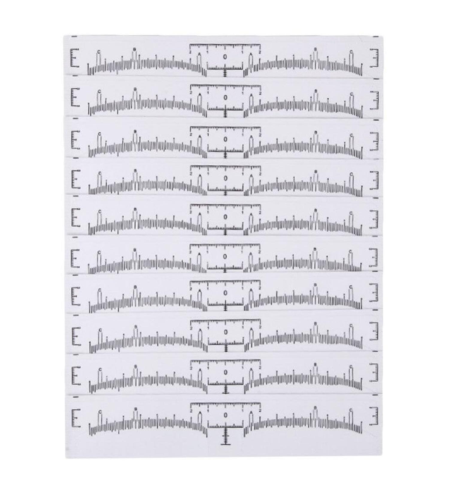 Mipcase 260 pcs Stencils Brow Measure Tool Mapping Stencil Guide Ruler Sticker Adhesive Eyebrow Disposable 19x4cmx2pcs As Shownx2pcs