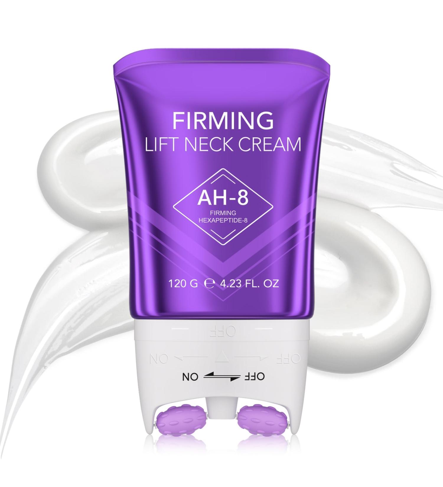 Vawcrn AH-8 Firming Neck Cream Lifting Neck Firming Cream with Roller Reduces Wrinkles Fine Lines And Double Chin Moisturizes & Tightens Skin Improves Elasticity Anti-Aging - Buy Online on GoSupps.com