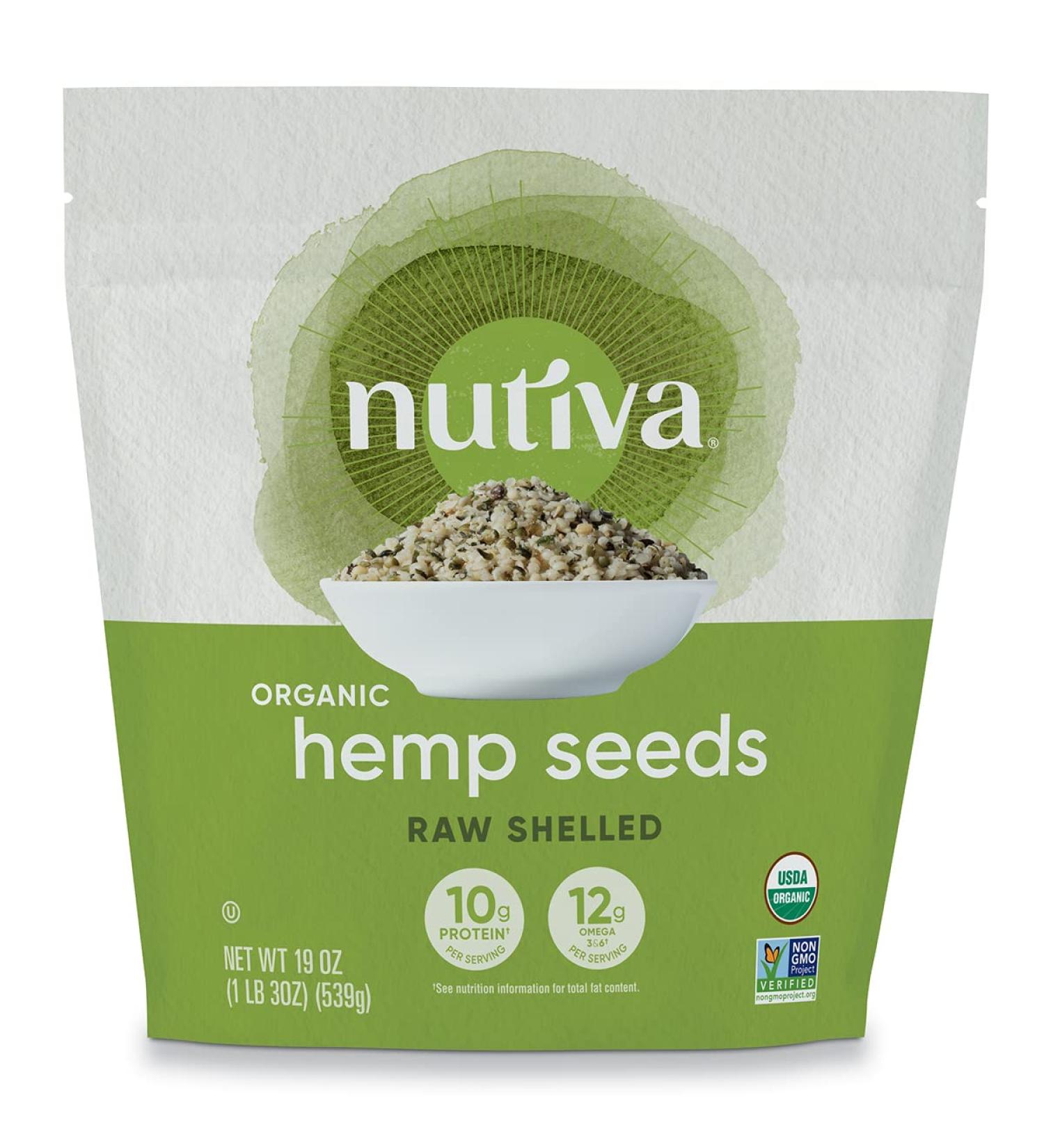 Nutiva Organic Raw Shelled Hemp Seeds - 19 oz | Nutrient-Dense Superfood - Buy Online on GoSupps.com