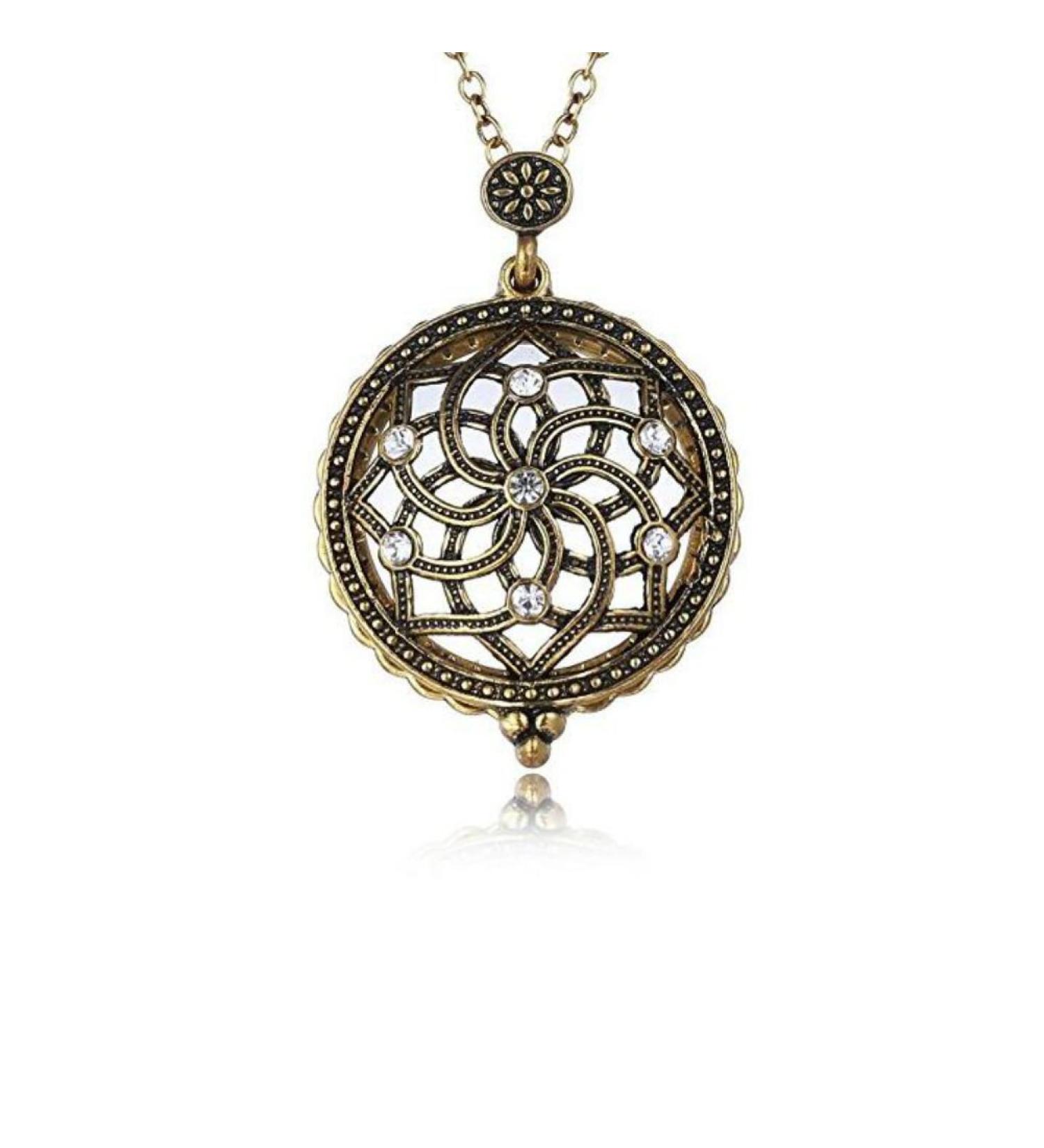 AKOAK 5X Portable Vintage Magnifying Glass Pendant Necklace for Library Reading Fine Print Zooming Increase Vision Jewelry and Gift (Flower-2) - Buy Online on GoSupps.com