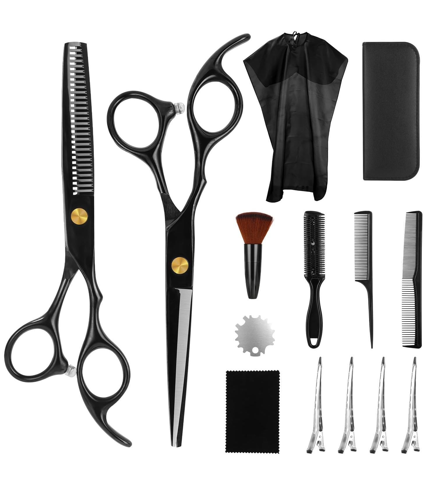Buy Tidevan 14-Piece Professional Hairdressing Scissors Set - Precision Hair Cutting Scissors & Cloak Ideal for Men Women & Children - International Shipping Available - Buy Online on GoSupps.com