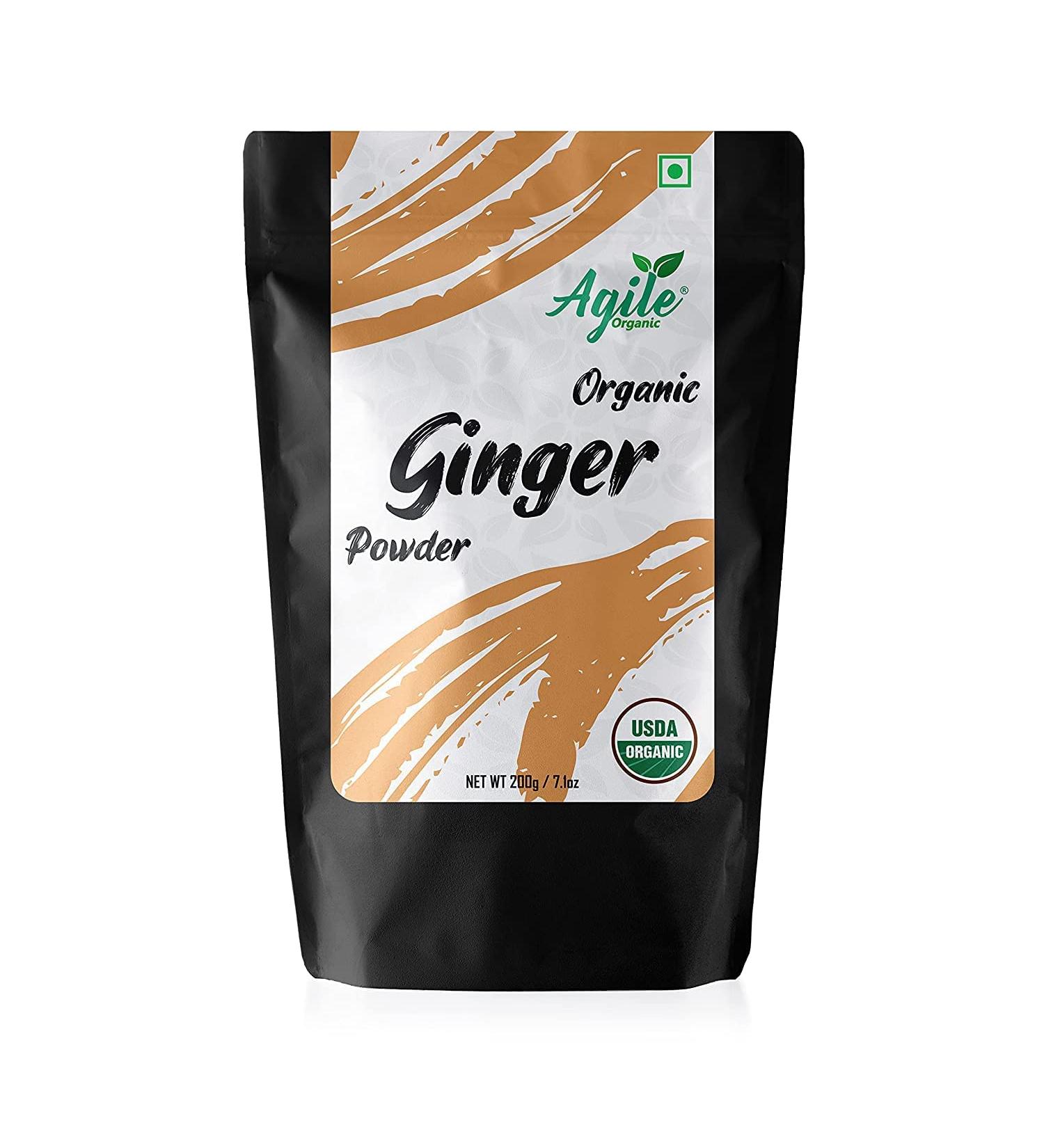 QURA Organic Ginger Powder - 200gms (Adrak Powder/Sunth) - Daily Spices - Perfect for Tea | Honey | Juices - Buy Online on GoSupps.com