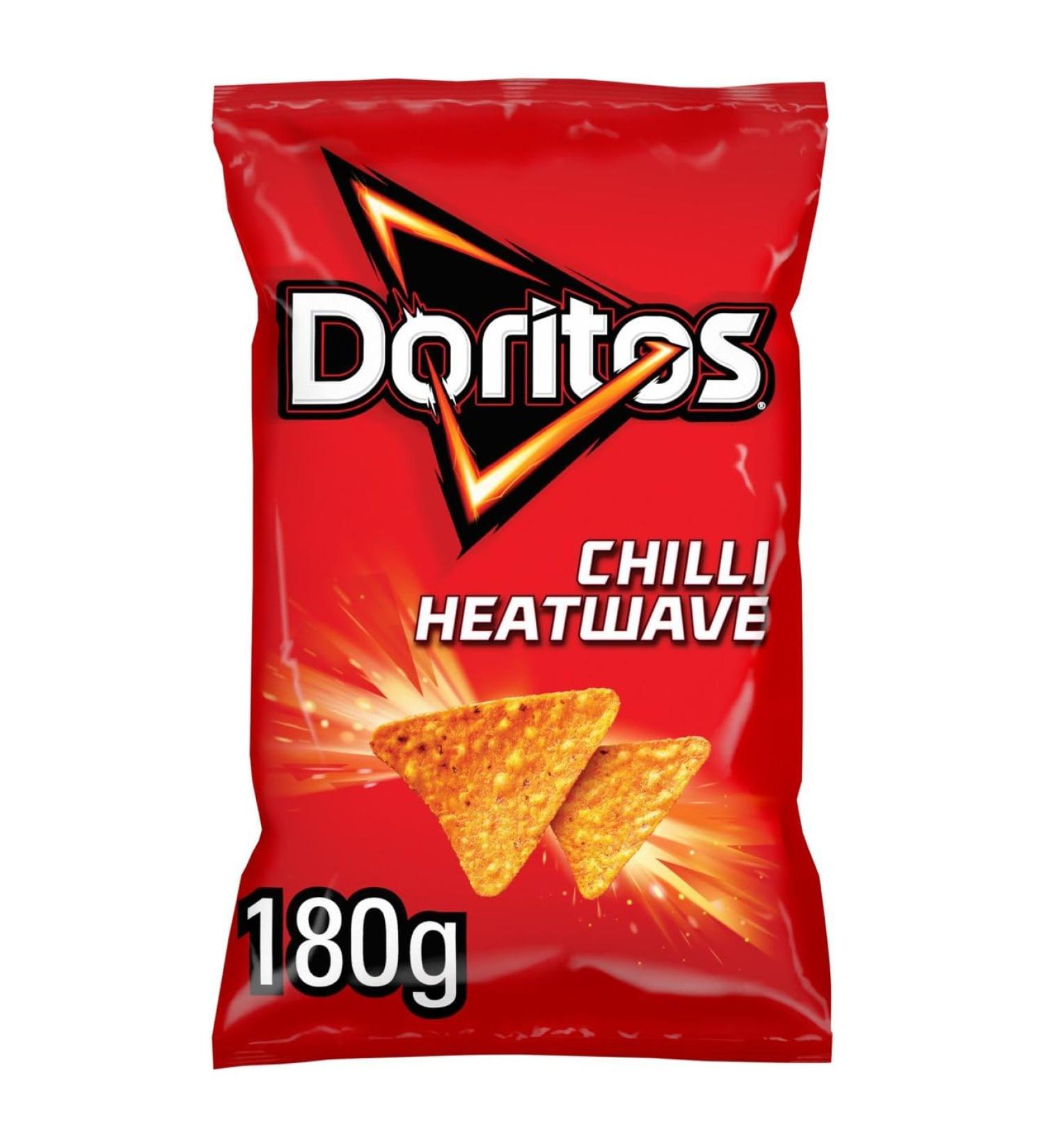 Doritos Tortila Sharing Crisps (12 x 180g CHILLI HEATWAVE) Chilli Heatwave 40 g (Pack of 1) - Buy Online on GoSupps.com