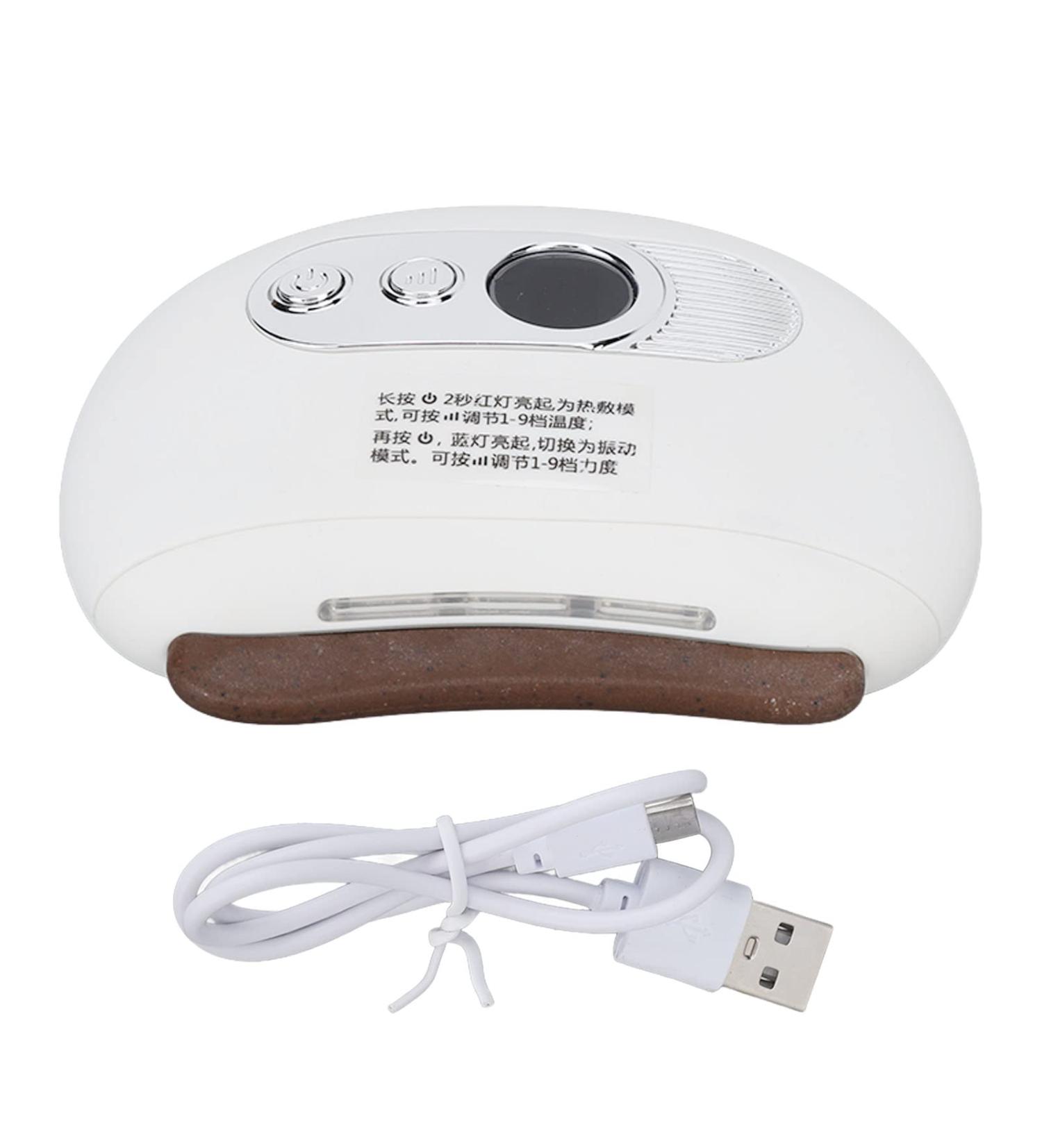 Electric Gua Sha Bian Stone Facial Device | LED Face Massage 9 Vibration Levels for Neck & Skin Tightening Anti-Aging & Swelling Reduction - Buy Online on GoSupps.com