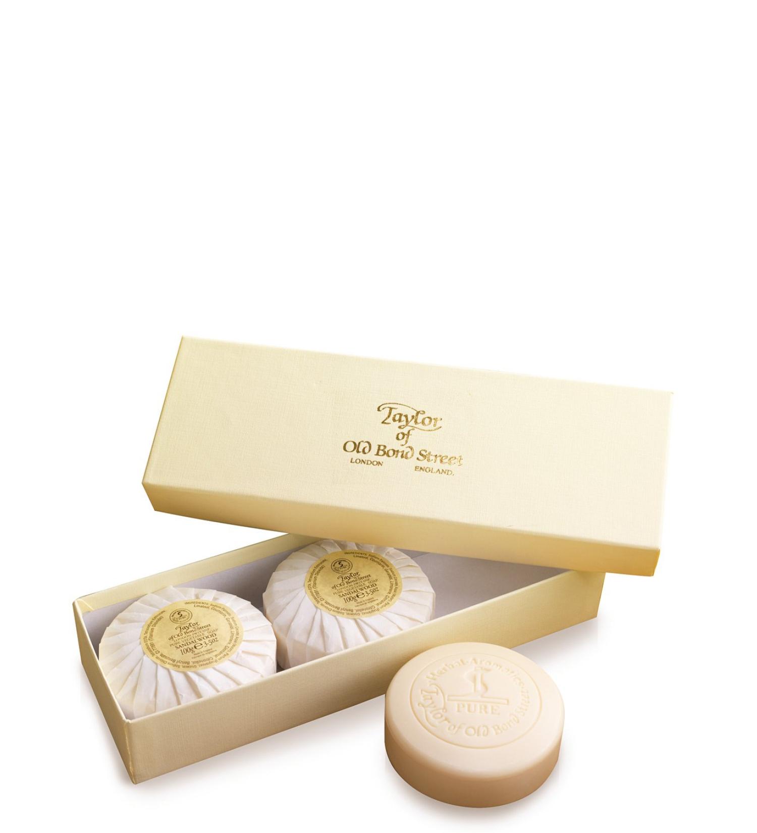 Taylor of Old Bond Street 100g Luxury Sandalwood Hand Soaps Gift Box Set