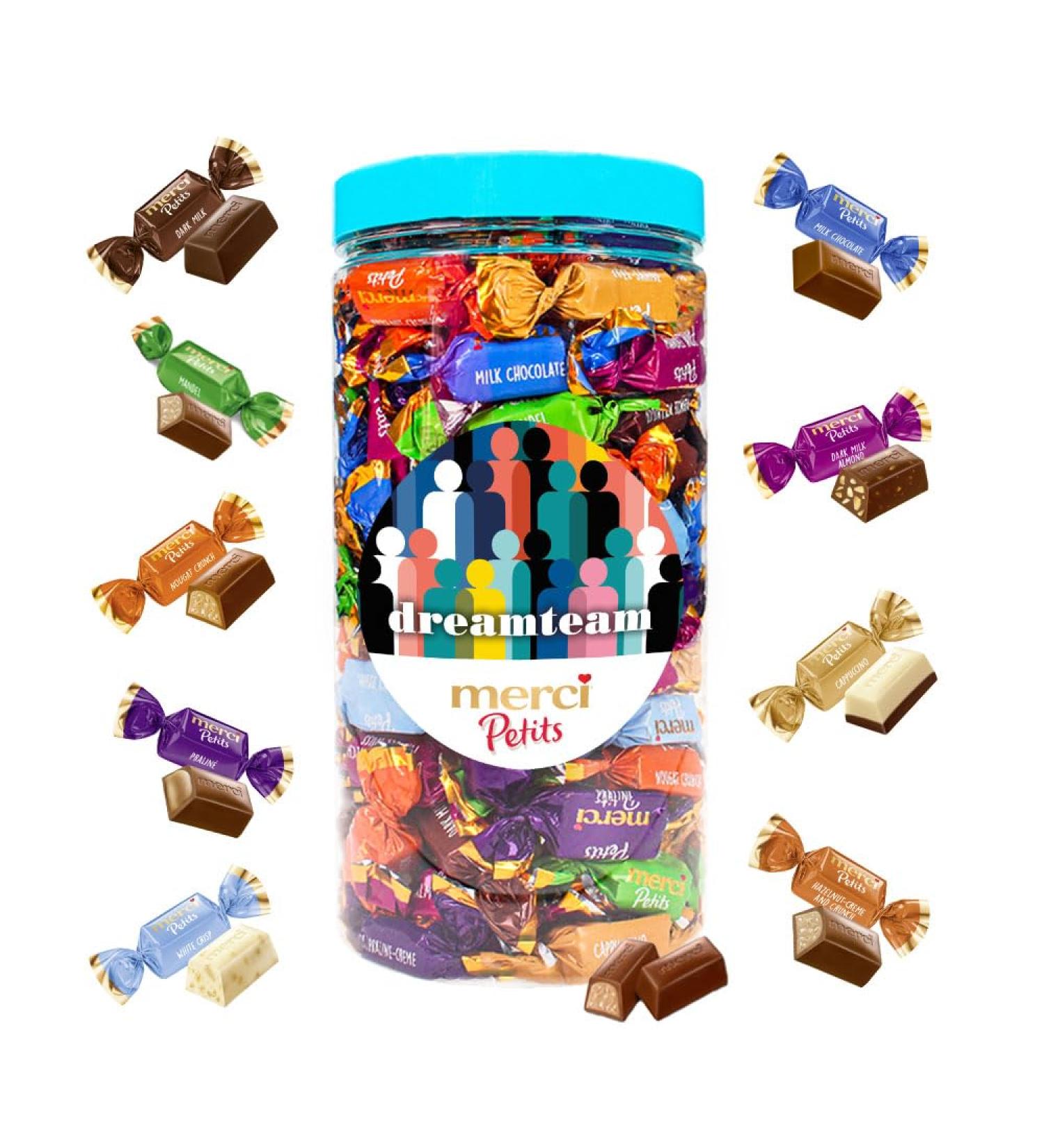  Vandeca Merci Small chocolate candy "dreamteam" - 7 chocolate flavors - chocolate gift to thank someone - chocolate mix - 700g - Buy Online on GoSupps.com