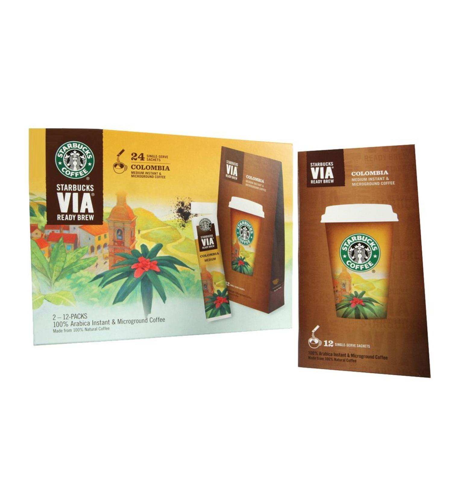 Starbucks Coffee Via Ready Brew Instant Colombian Coffee 24 Sachets Medium