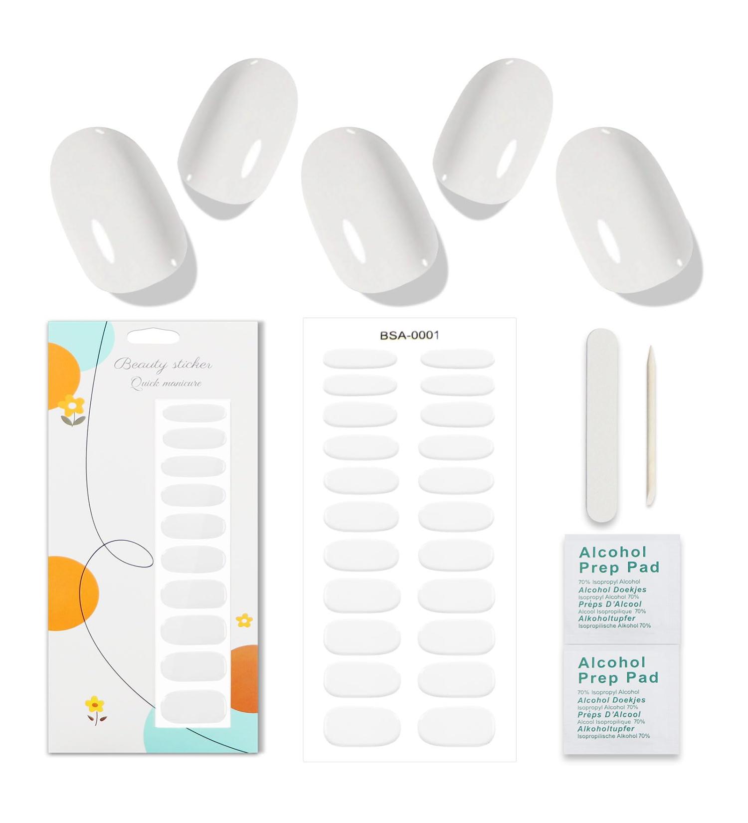 JMEOWIO White Gel Nail Foils - Self-Adhesive Nail Stickers for Stunning Nail Designs | International Shipping - Buy Online on GoSupps.com