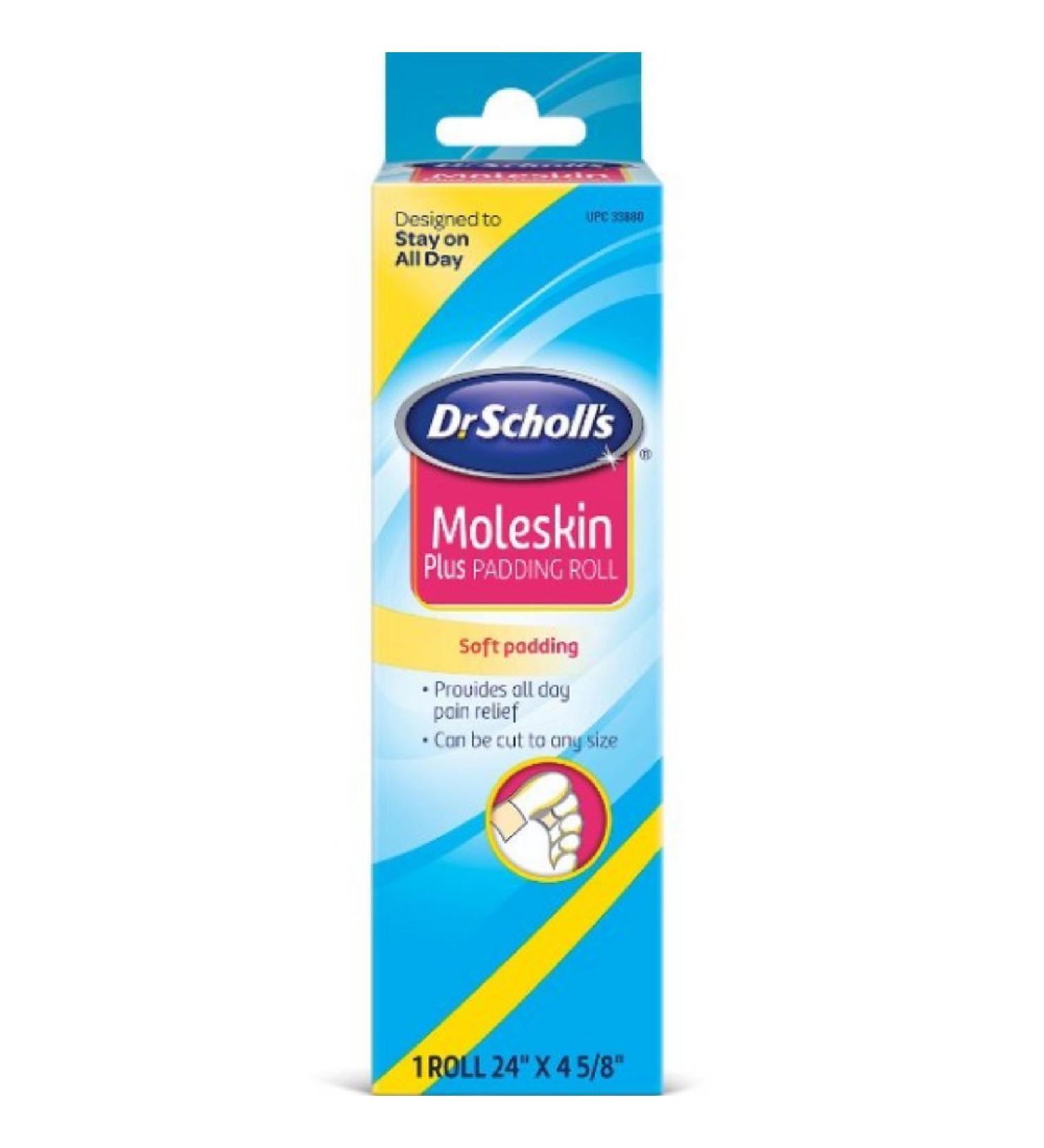 Dr. Scholls Moleskin Soft Padding Roll (24In X 4 5/8 Pieces) (Pack of 2)