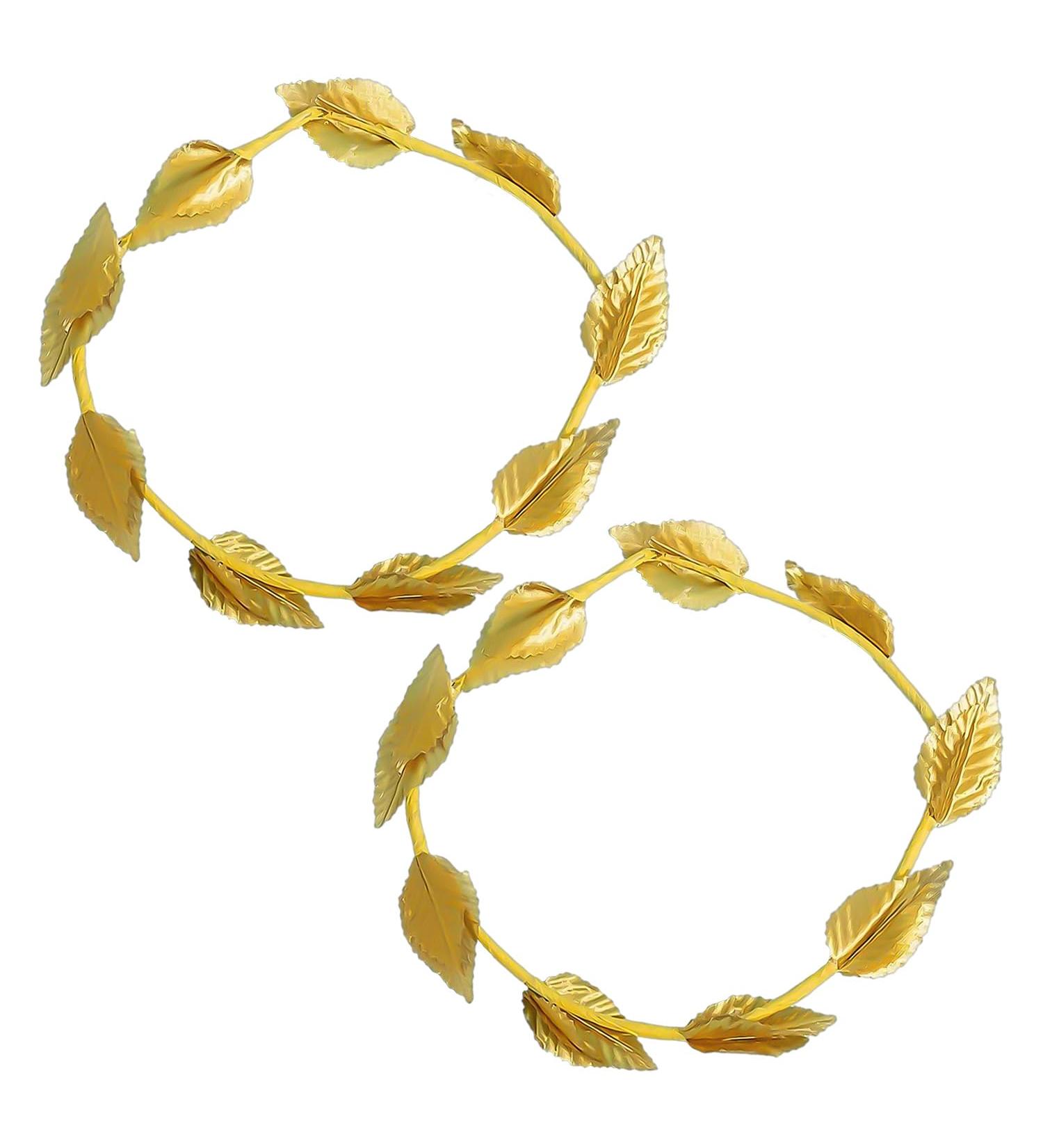 2 Pieces Greco-Roman Golden Headscarves Gold Leaf Headdress Gold Hair Accessories for Men and Women Gold Leaf Headbands Suitable for Parties Cosplay Christmas