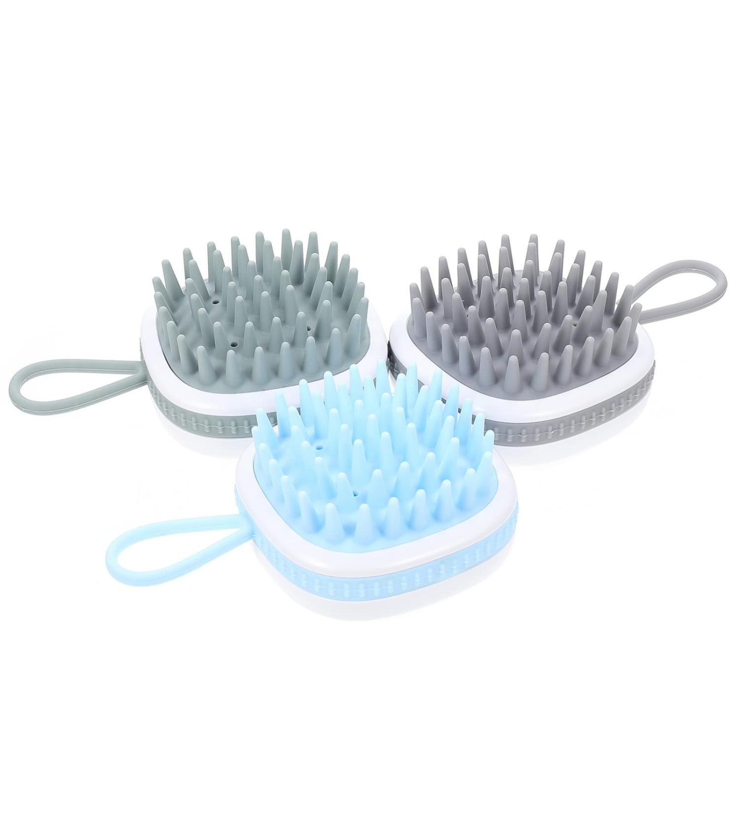 Frcolor 9 StK Silicone Shampoo Brush - Scalp Massage Hairbrush for Kids & Adults | Psoriasis & Bathing Brush - Buy Online on GoSupps.com