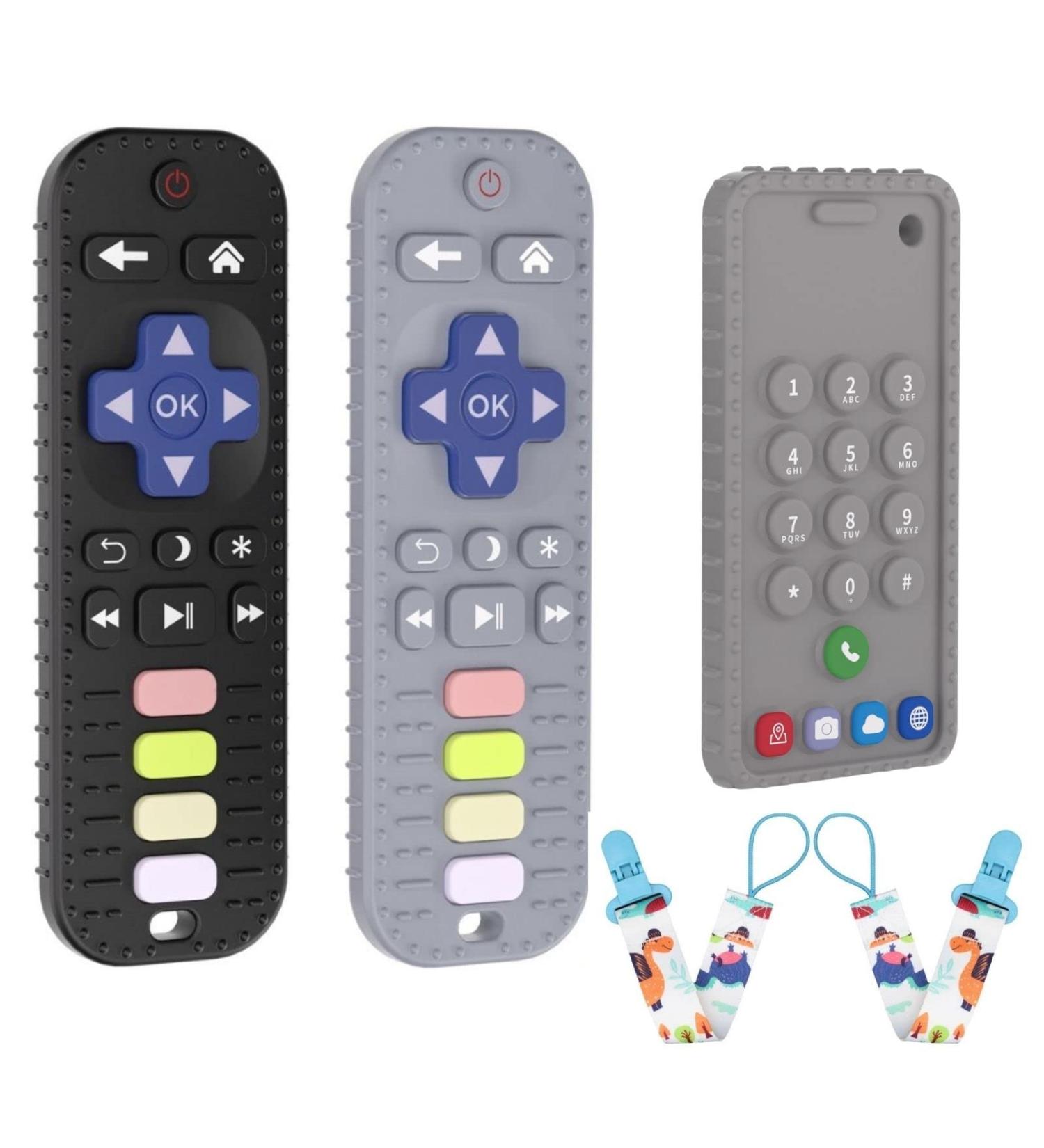 JIECH Remote and Phone Teether Toys for Babies - Safe and Soothing Teething Relief - Buy Online on GoSupps.com