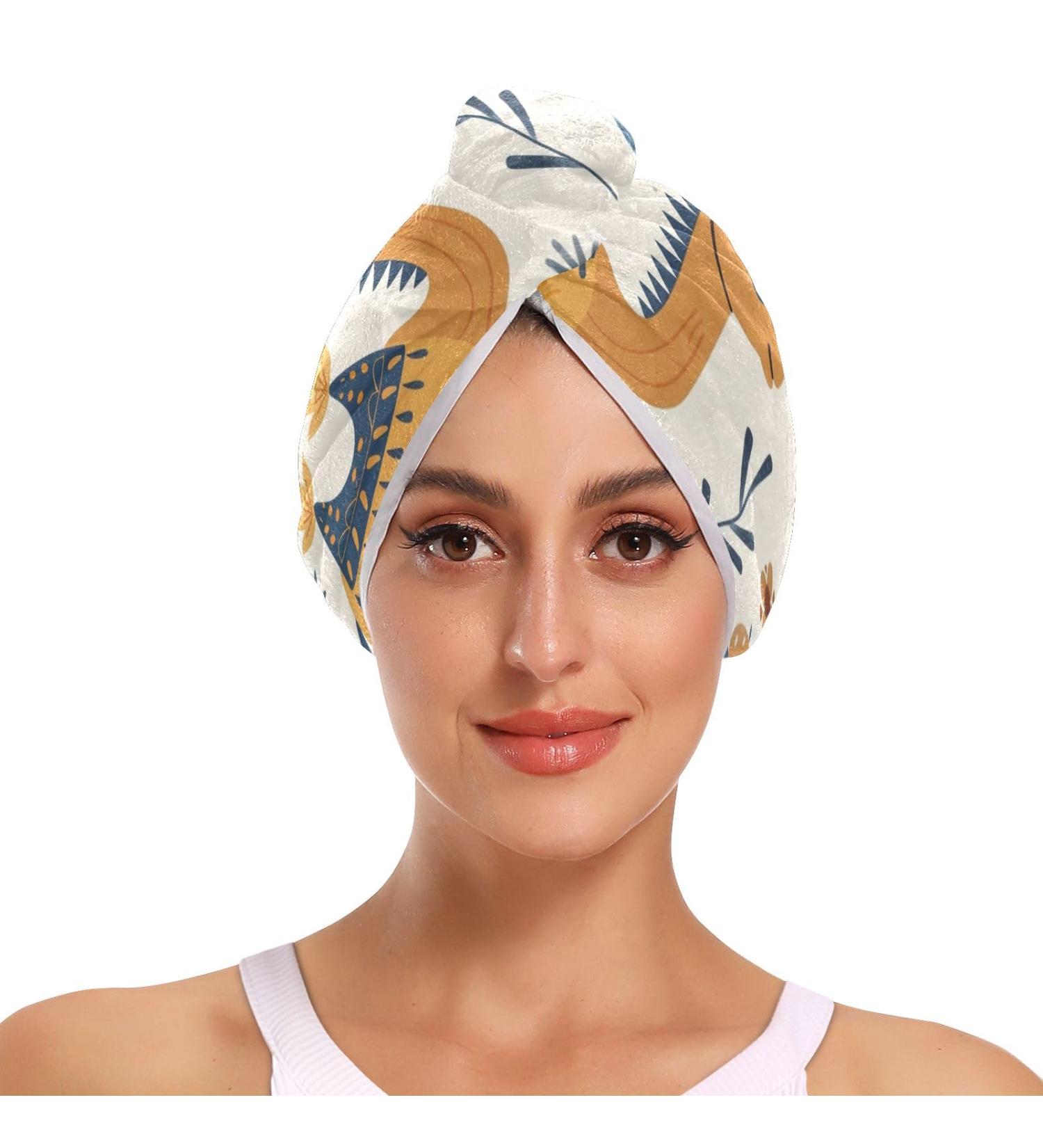 Desert Cactus Camel Hair Towels 2 Pack | Super Absorbent Quick Dry Hair Turbans for Women & Girls - Buy Online on GoSupps.com