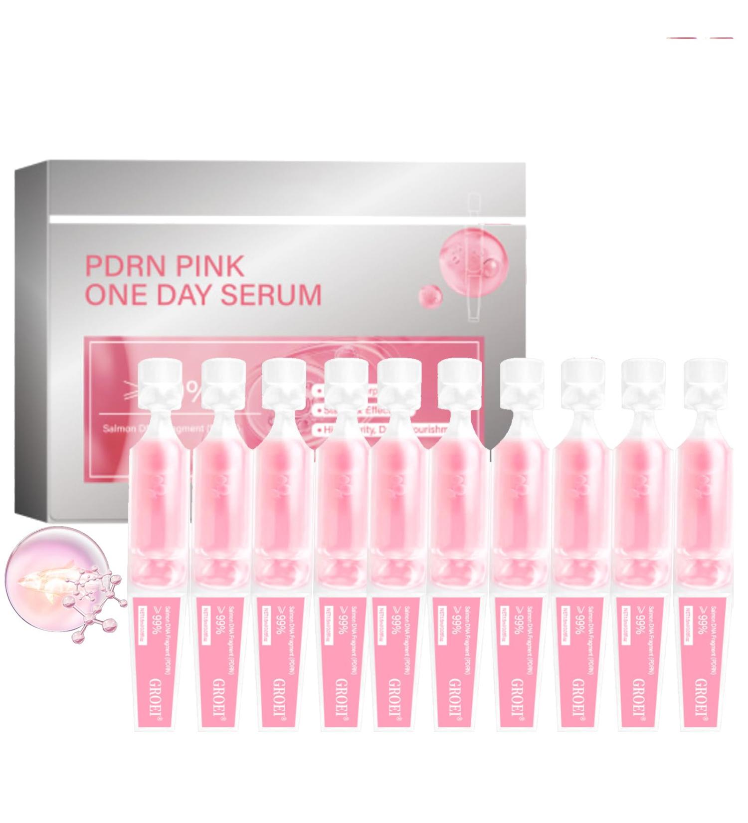 PDRN Pink One Day Serum Hydrating & Firming Facial Essence 99% Salmon DNA Complex with Collagen 10 Single-Dose Ampoules Korean Skincare Hydrating Serum Firms Skin Reduces Fine Lines Travel friendly - Buy Online on GoSupps.com