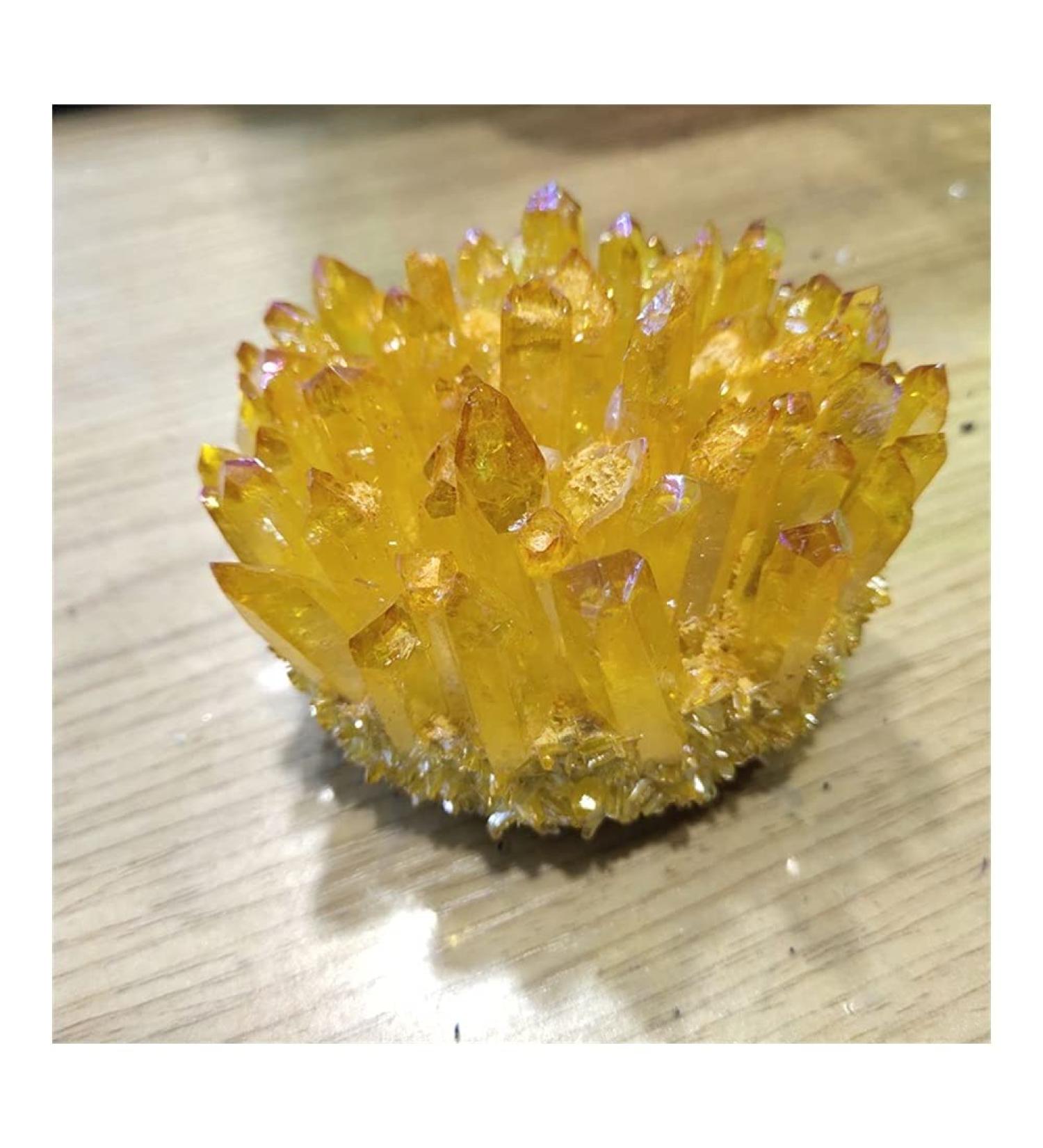 Electroplated Natural Crystal Cluster Specimen Raw Rock Flowers Stones Gift Modern House Decor - Buy Online on GoSupps.com