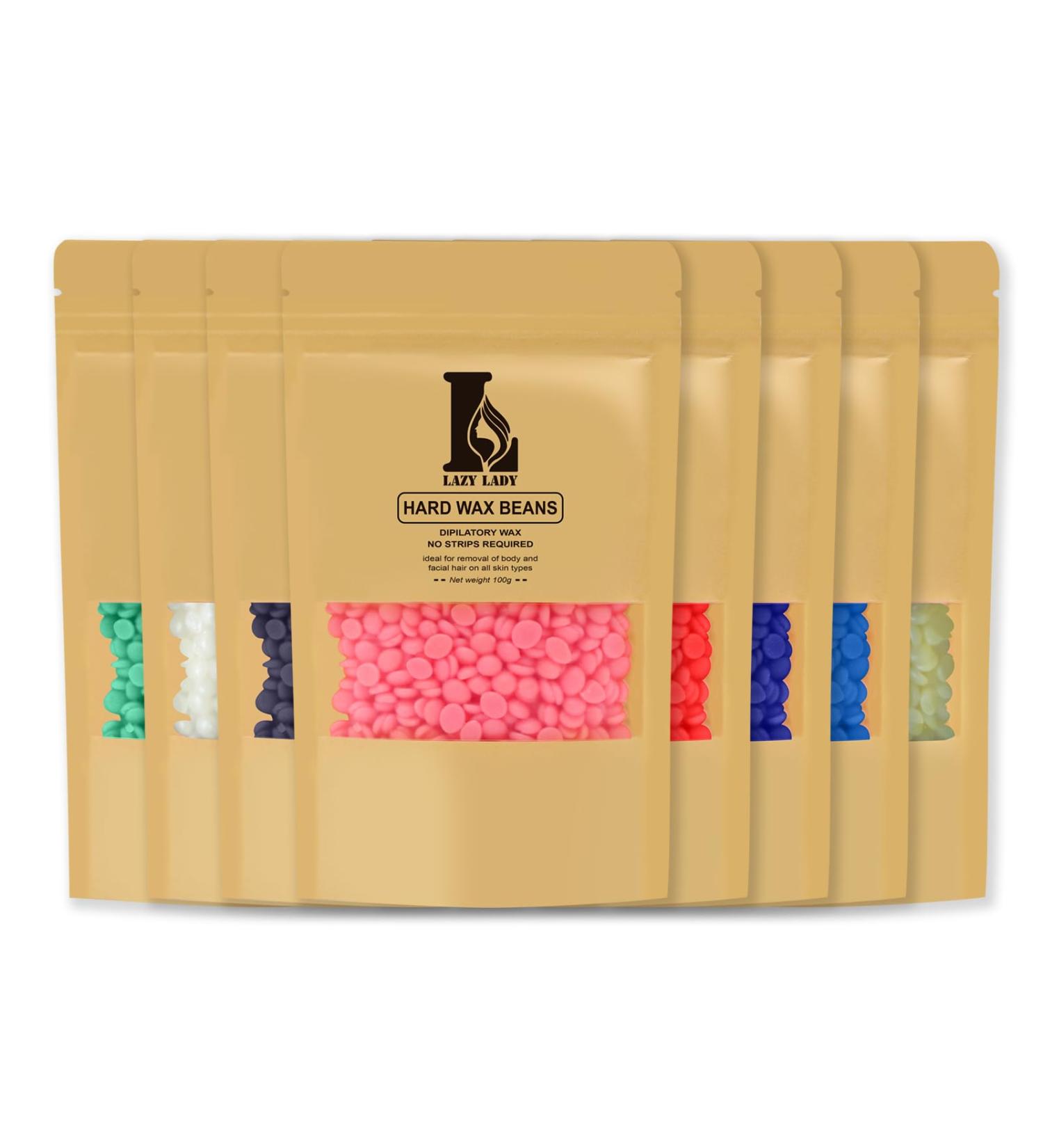 Lazy Lady 800g Hard Wax Pearls - Professional Hair Removal for All Skin Types | 8 Pack (100g) - Smooth Facial & Body Waxing - Buy Online on GoSupps.com