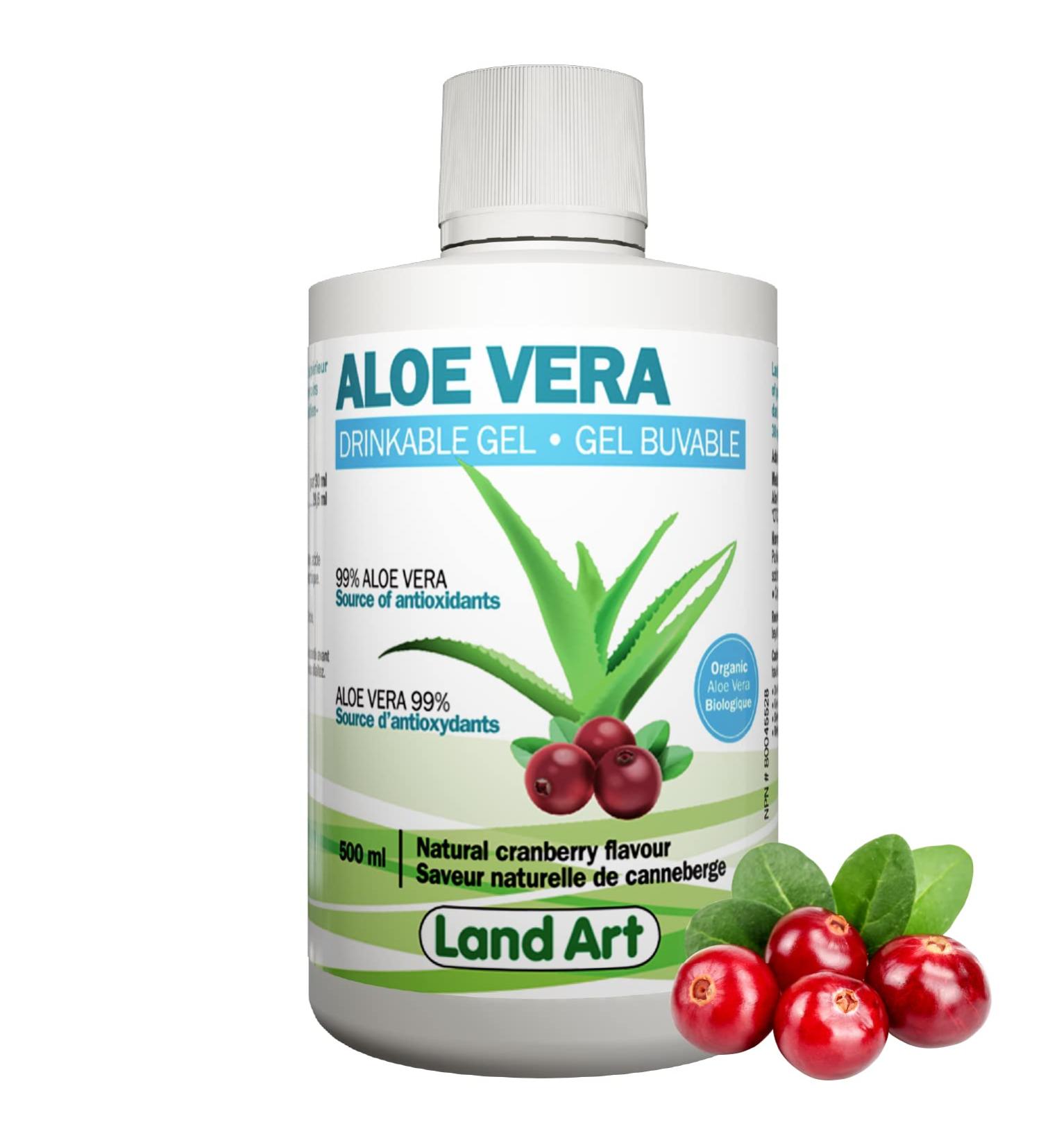 Pure Aloe Vera Drinkable Gel Cranberry Flavor 500ml - for Heartburn Relief & Acid Reflux - Cold-Processed - from Organic Fresh Leaves - Made in Canada 500 ml (Pack of 1) - Buy Online on GoSupps.com