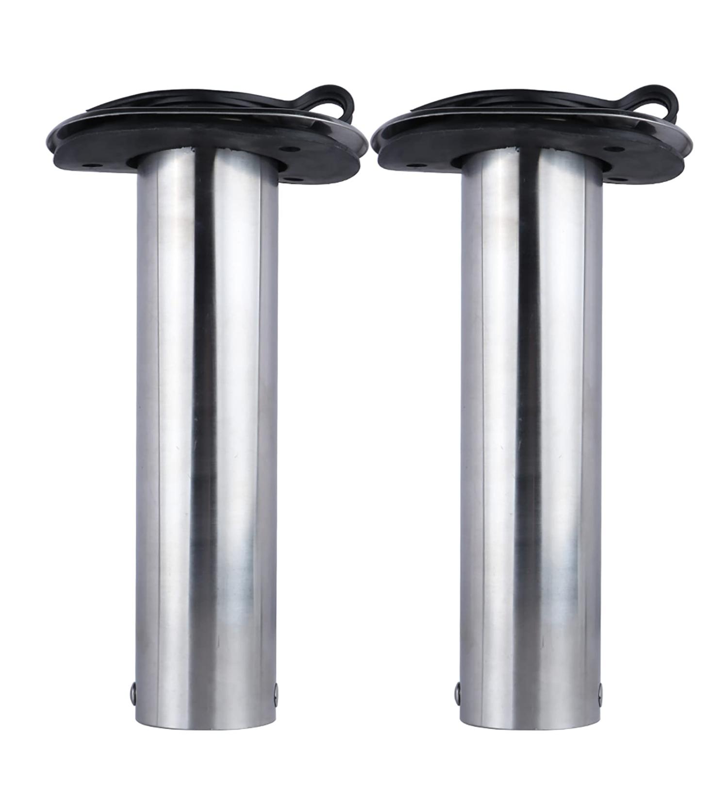 Hoffen 2Pcs Stainless Steel Fishing Rod Holder - Flush Mount 15/30/90 Degree with PVC Cap and Gasket - Buy Online on GoSupps.com